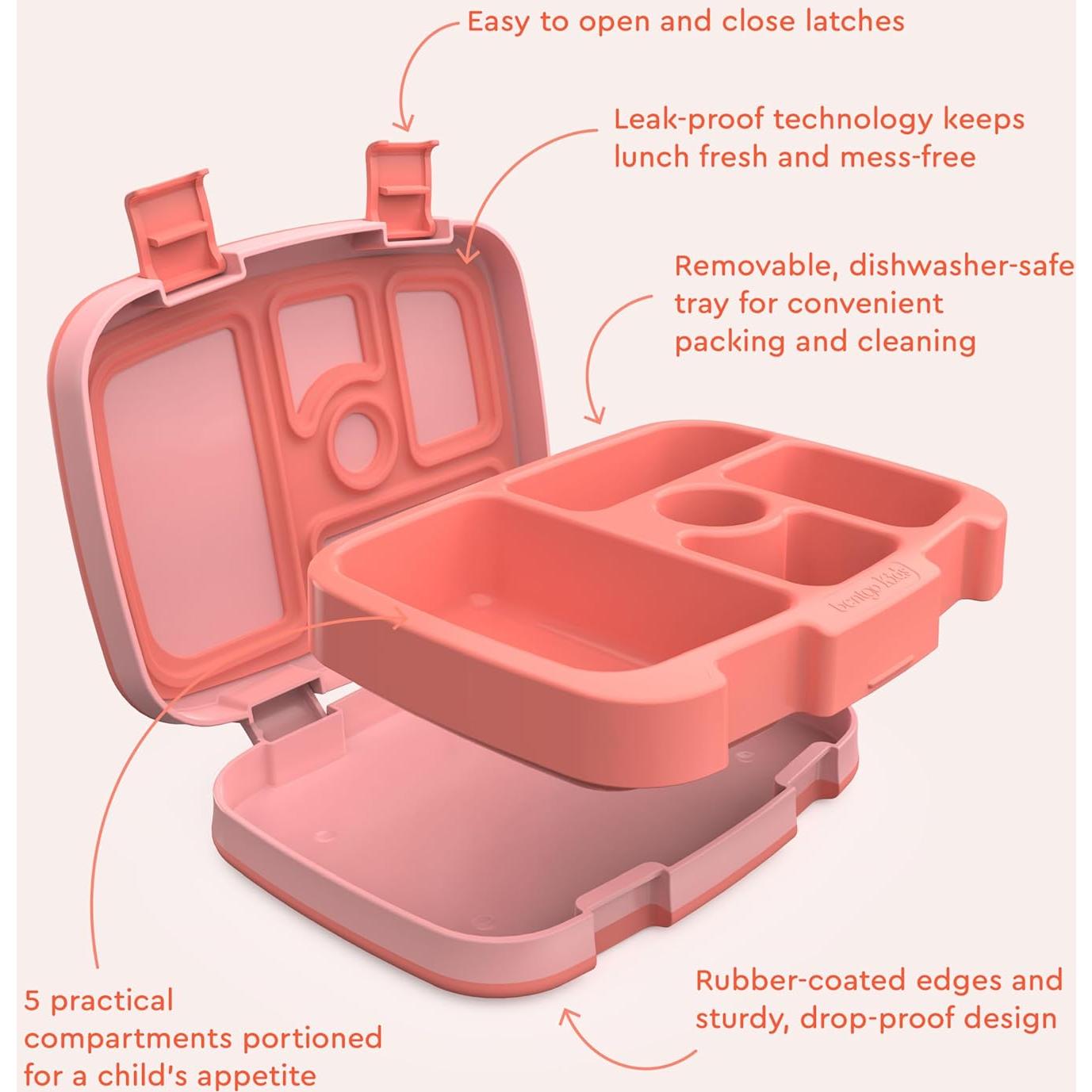 Caja de Almuerzo Bentgo Kids Coral 5 Compartimentos 2.4L