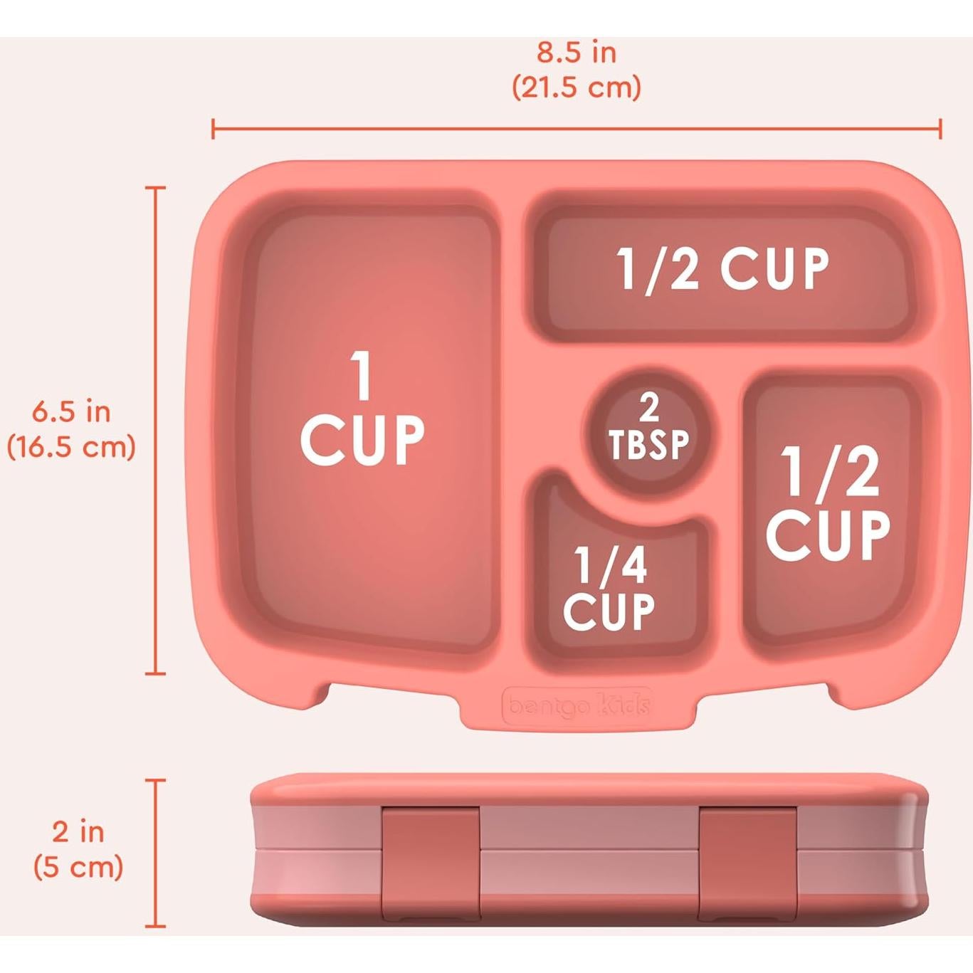 Caja de Almuerzo Bentgo Kids Coral 5 Compartimentos 2.4L
