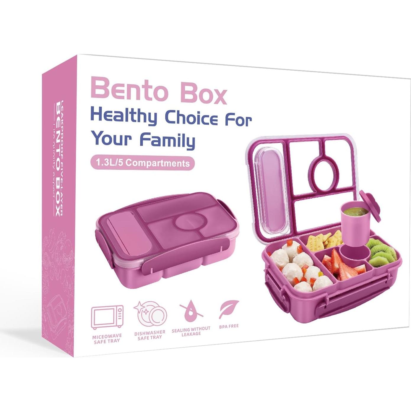 Caja de Almuerzo Bento Amathley 5 Compartimentos 1.3L Púrpura