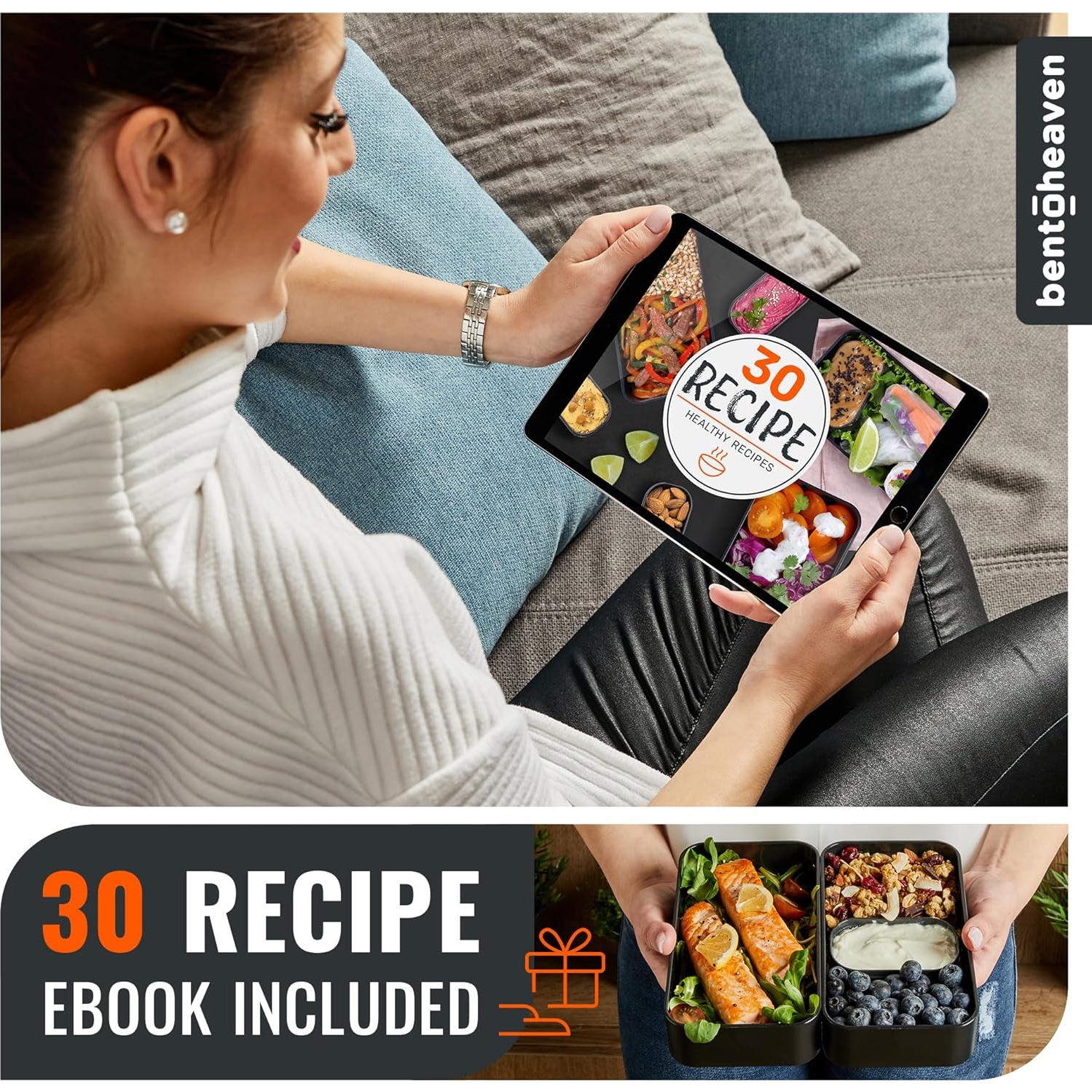 Caja Bento Premium Bentoheaven 1200 ml Apta Microondas y Lavavajillas