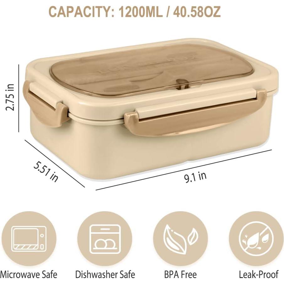 Caja Bento NatraProw 1200 ML A prueba de Fugas Caqui