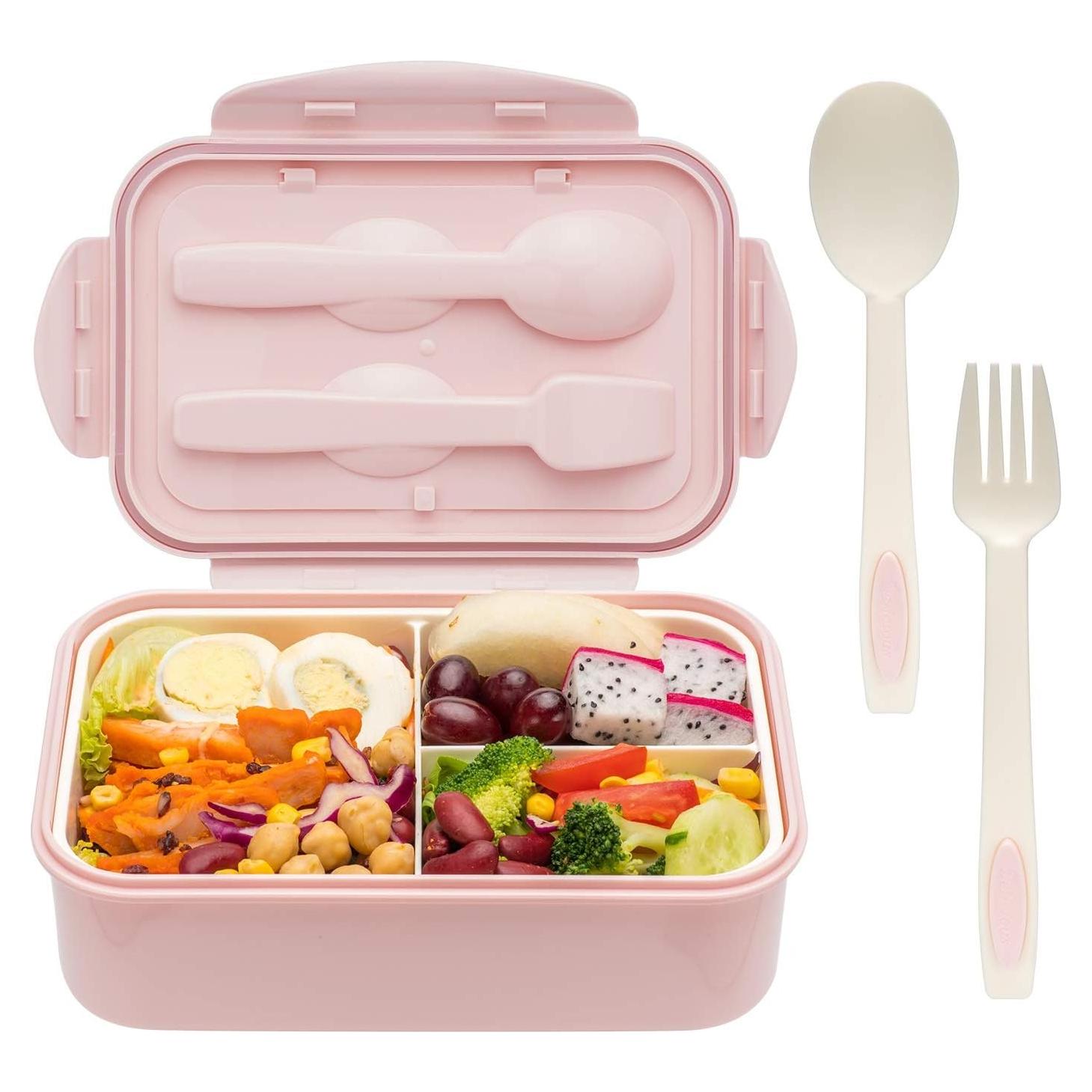 Caja Bento LOVINA 1100 ML Rosa - Apta Microondas y Lavavajillas