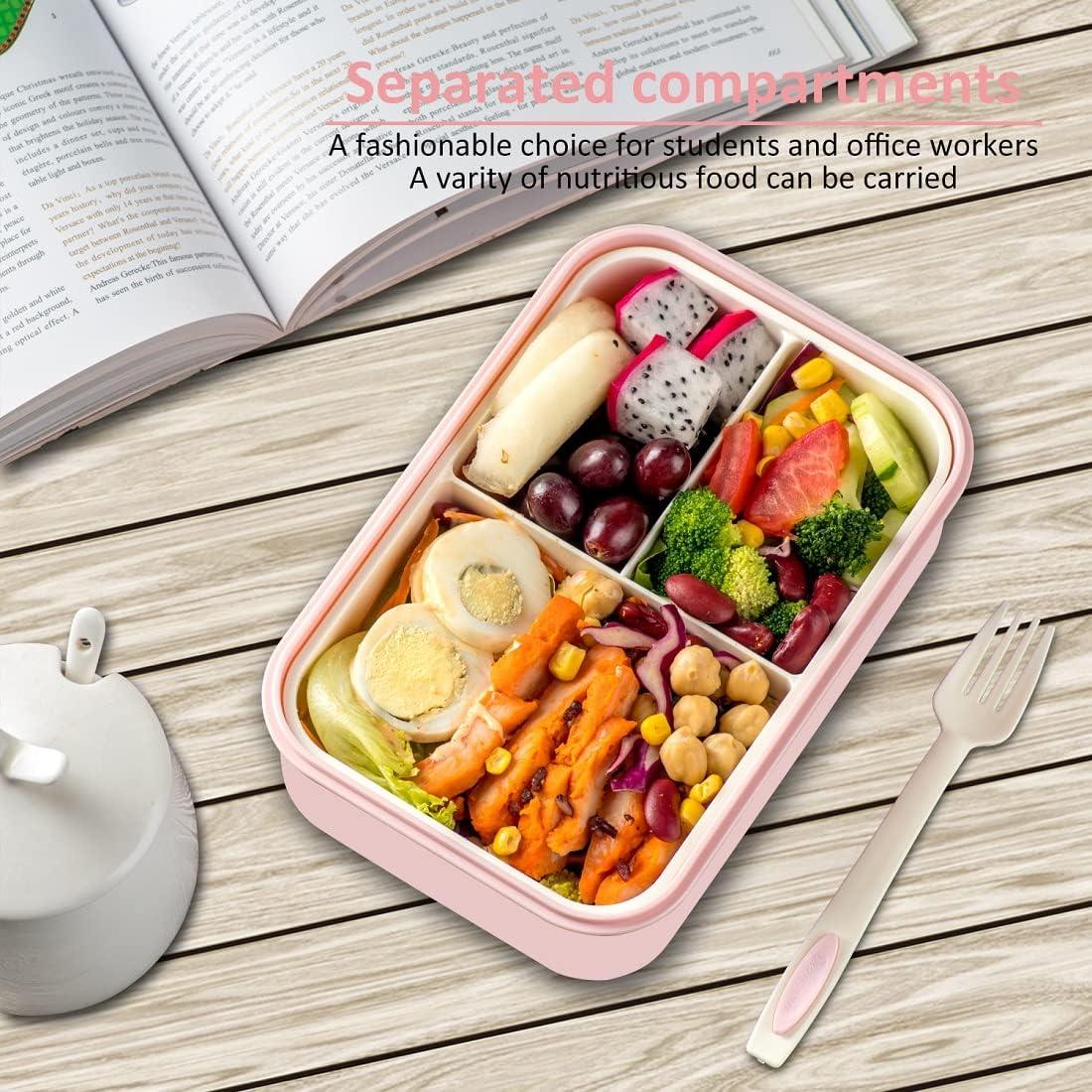 Caja Bento LOVINA 1100 ML Rosa - Apta Microondas y Lavavajillas