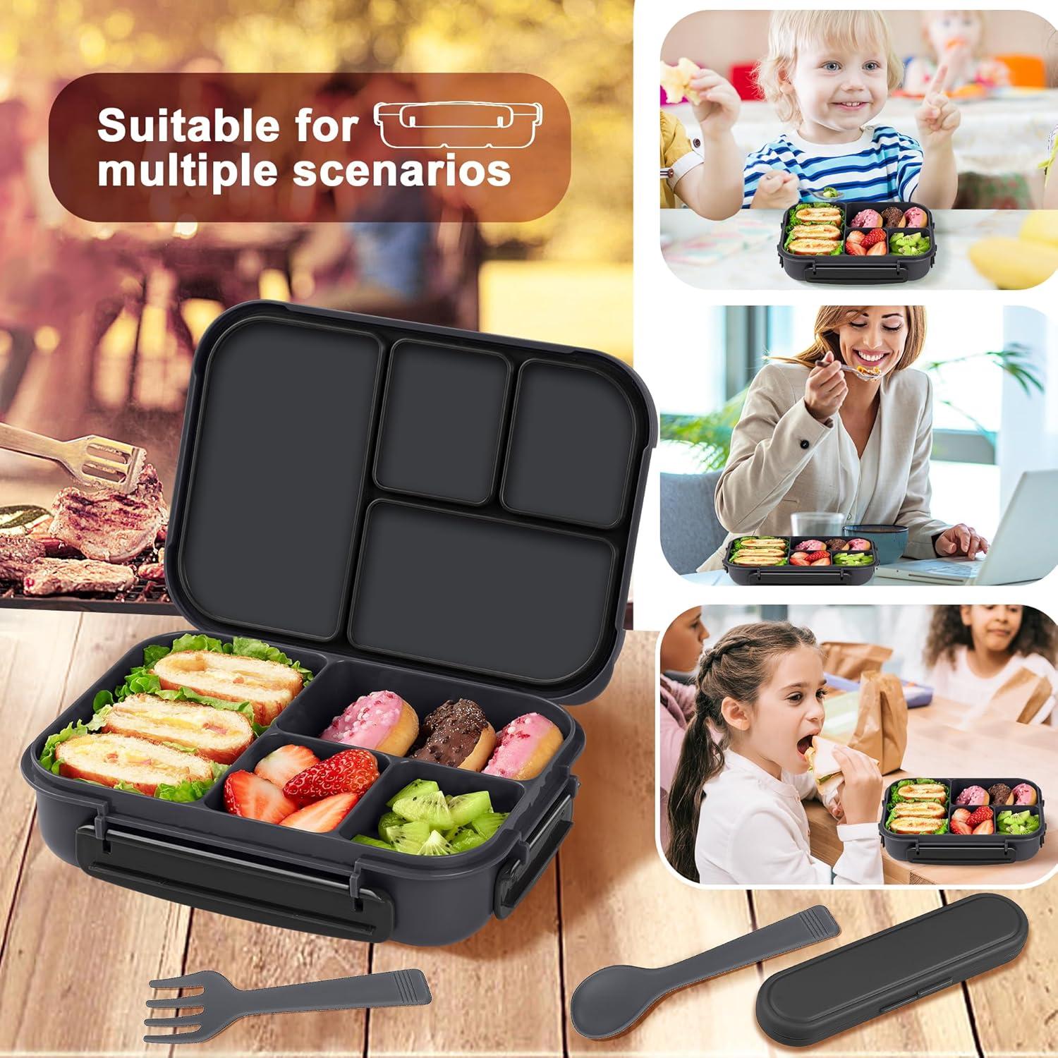 Caja de Almuerzo Bento Amathley 1200ml 4 Compartimentos Gris
