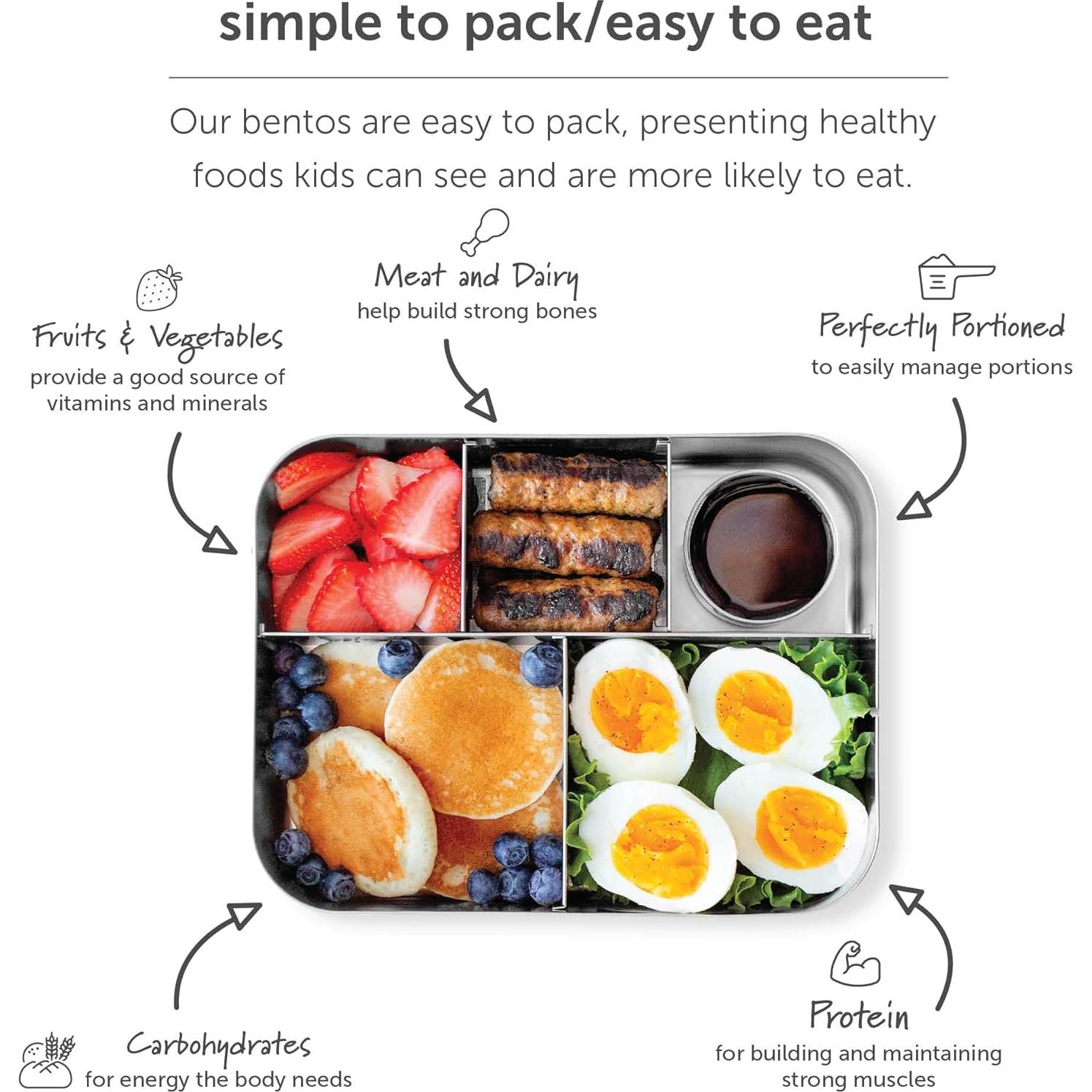 Contenedor de Almuerzo LunchBots Grande 5 Secciones Acero Inoxidable