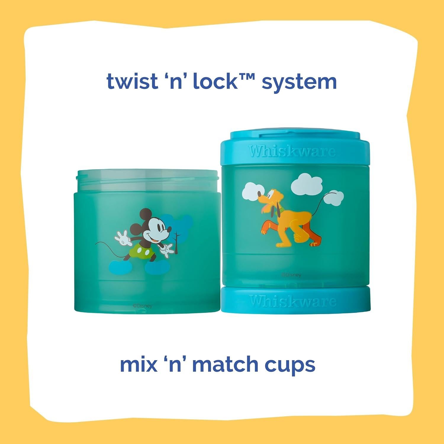 Contenedores Apilables Whiskware Disney Mickey y Pluto - 3 Tazas