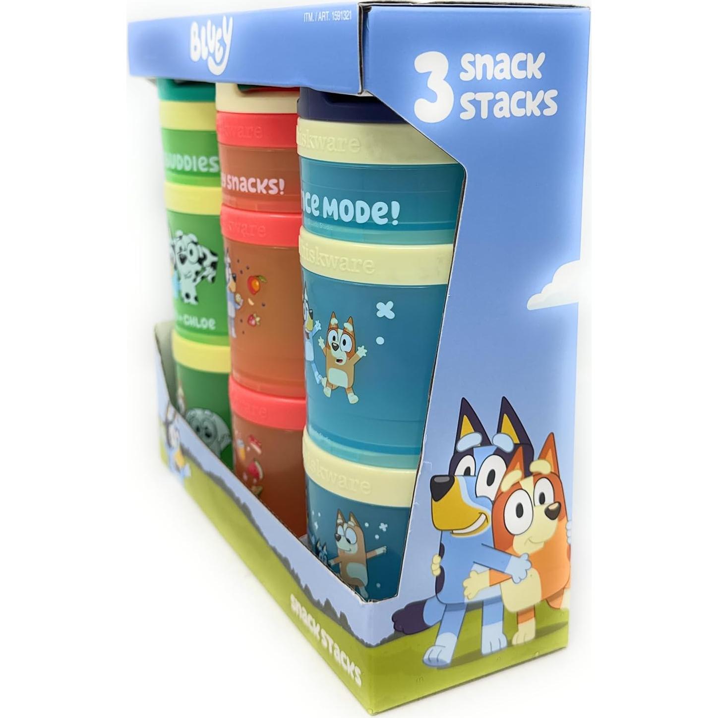 Contenedores de Bocadillos Apilables Whiskware Bluey 3 Piezas