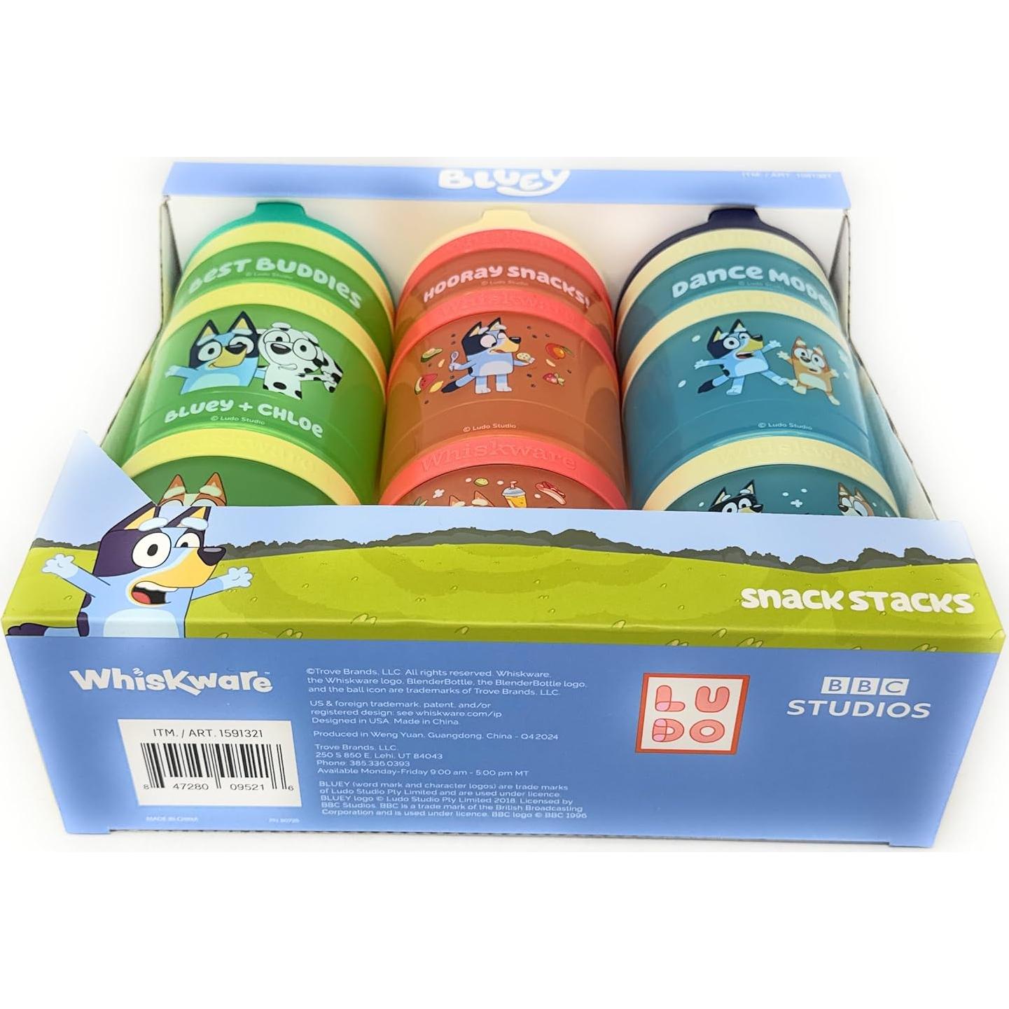 Contenedores de Bocadillos Apilables Whiskware Bluey 3 Piezas