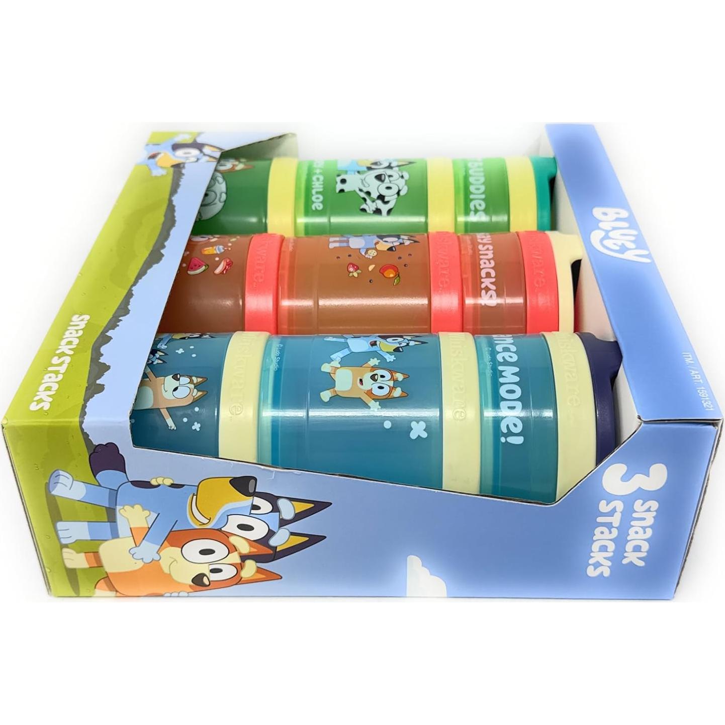 Contenedores de Bocadillos Apilables Whiskware Bluey 3 Piezas