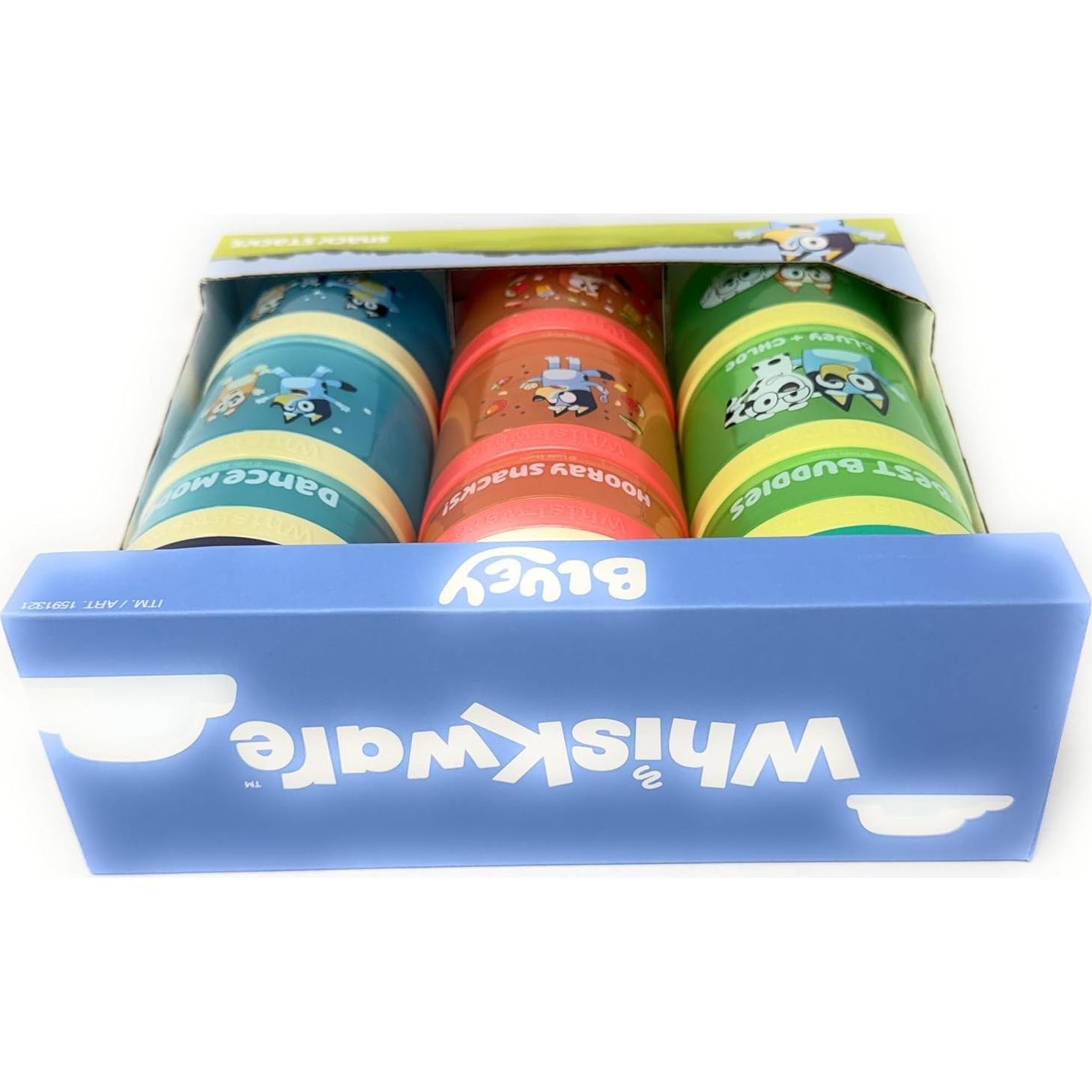 Contenedores de Bocadillos Apilables Whiskware Bluey 3 Piezas