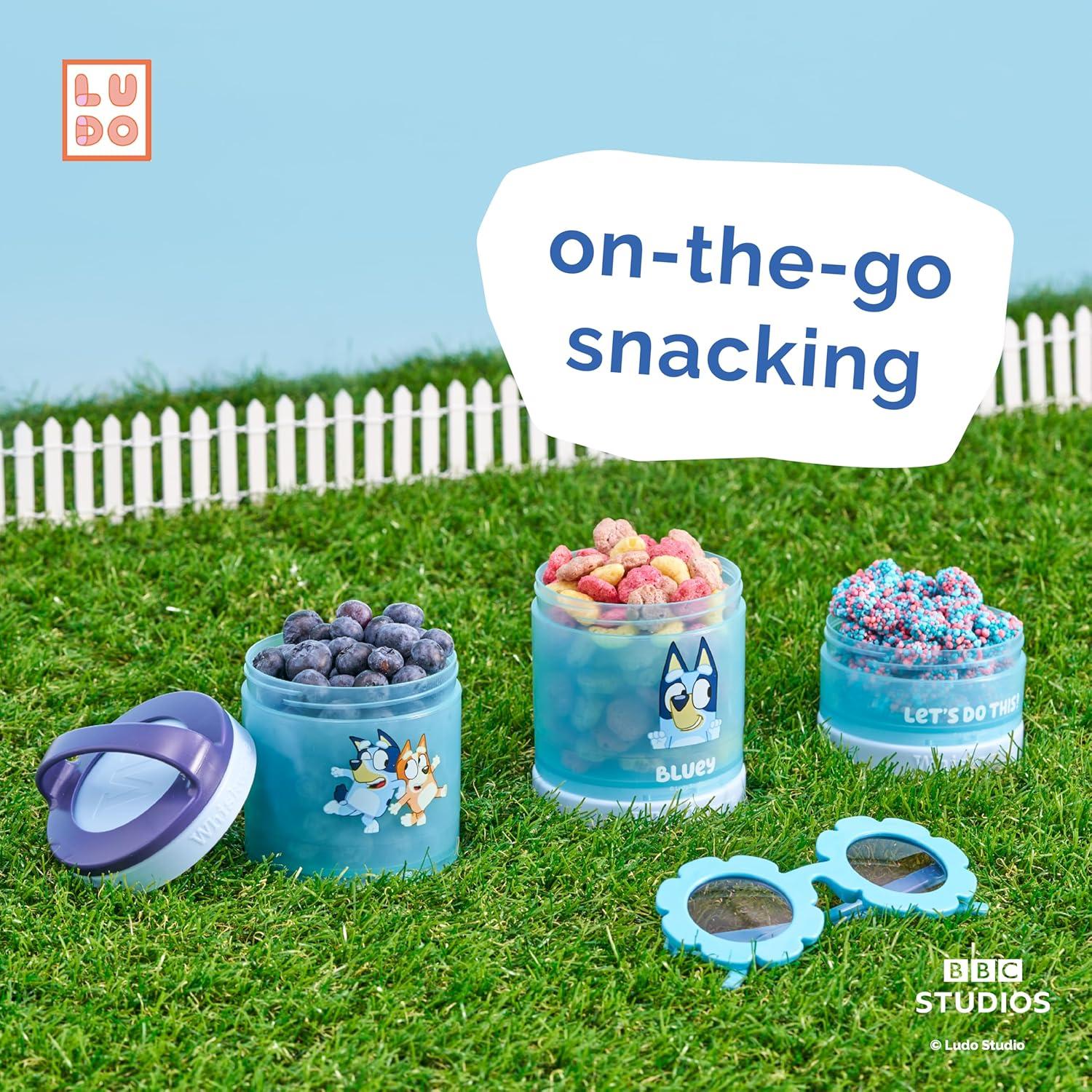 Contenedores apilables Whiskware Bluey para refrigerios - 3 tazas