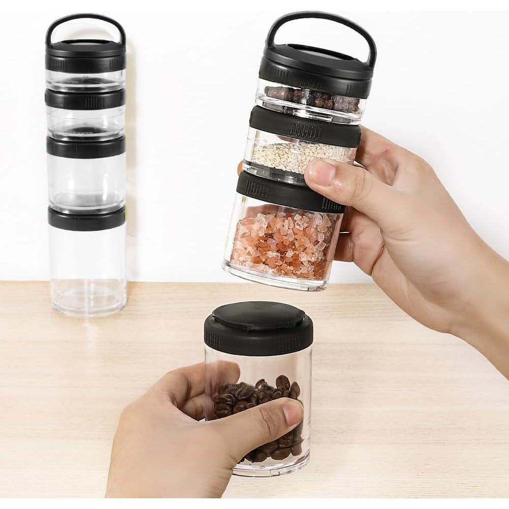 Contenedor de Snacks Apilable Saycker - 4 Tarros Medida 40cc a 150cc