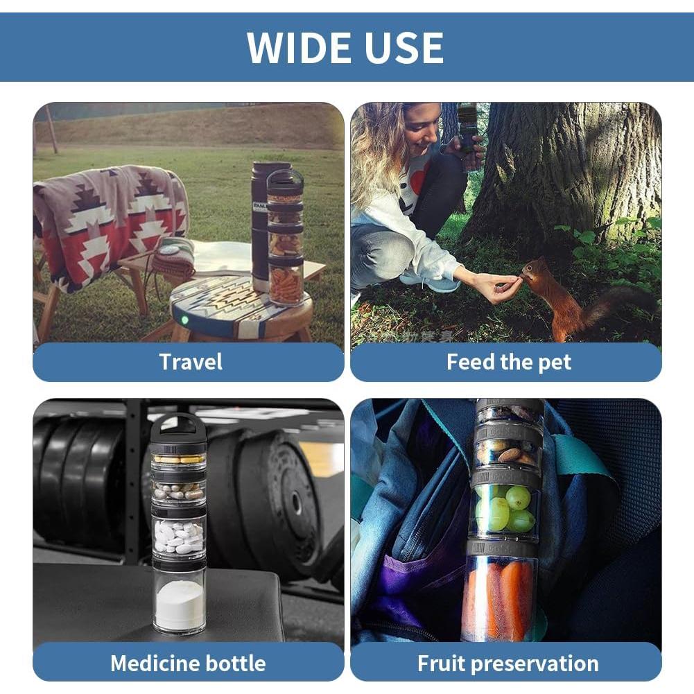 Contenedor de Snacks Apilable Saycker - 4 Tarros Medida 40cc a 150cc