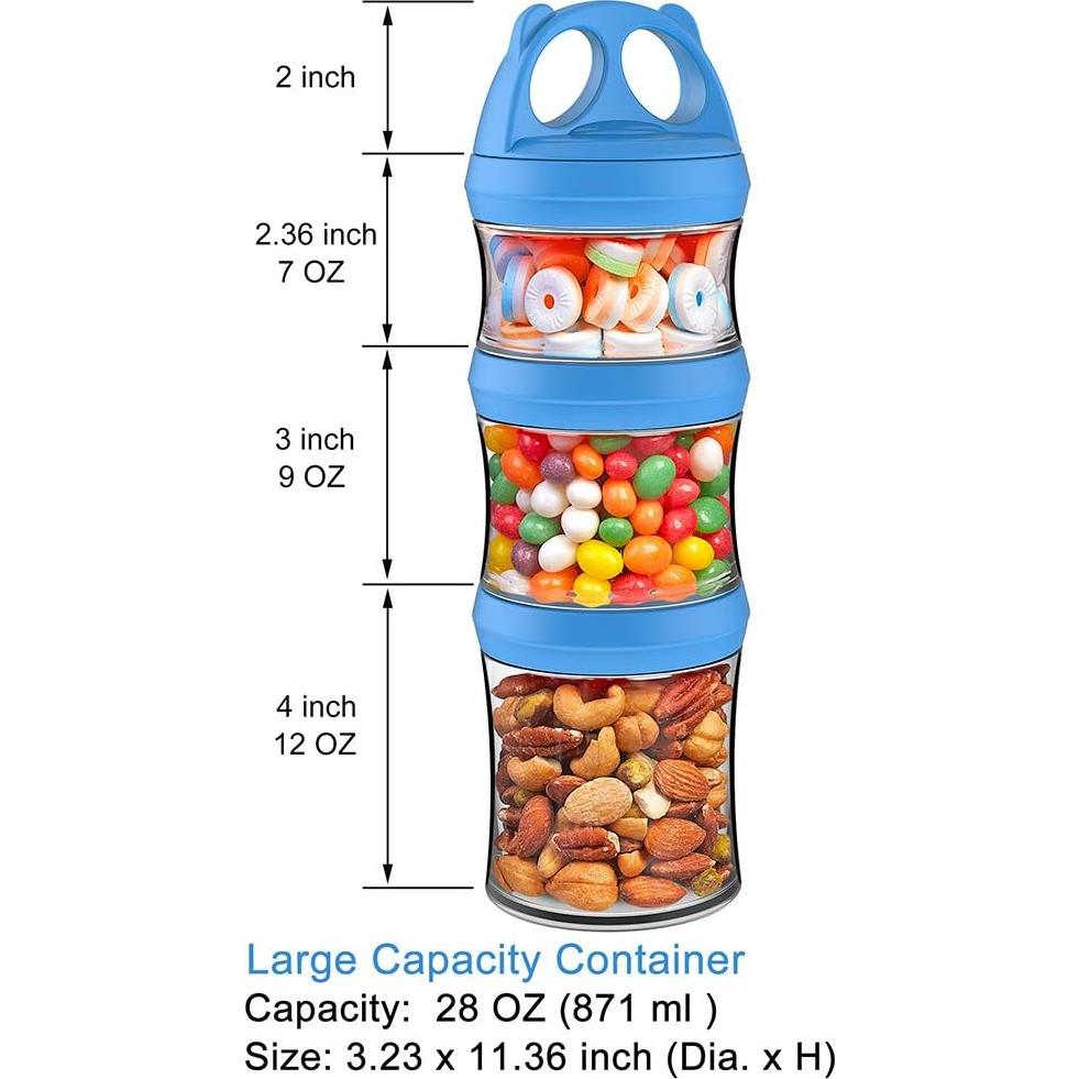 Tarros de Snack Apilables BeneLabel 3 Piezas 793.79ml BPA Free