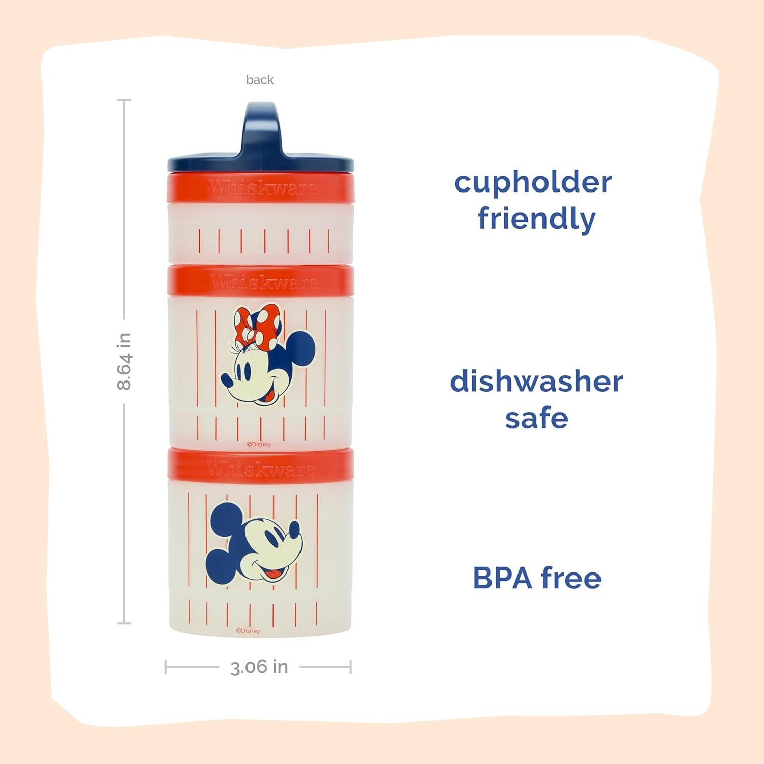 Contenedores apilables Whiskware Mickey Mouse 3 tazas 632 ml