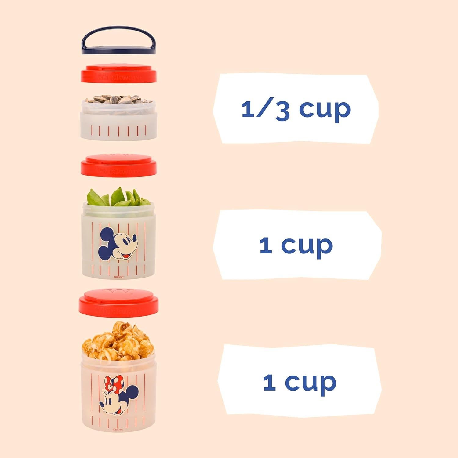 Contenedores apilables Whiskware Mickey Mouse 3 tazas 632 ml