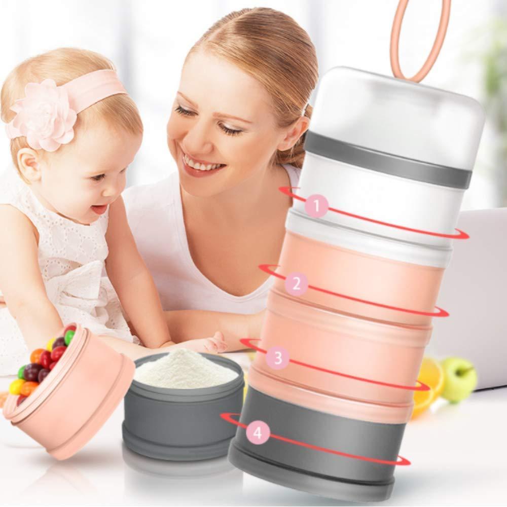 Dispensador de Fórmula Kaptin Azul, 4 Compartimentos Apilables