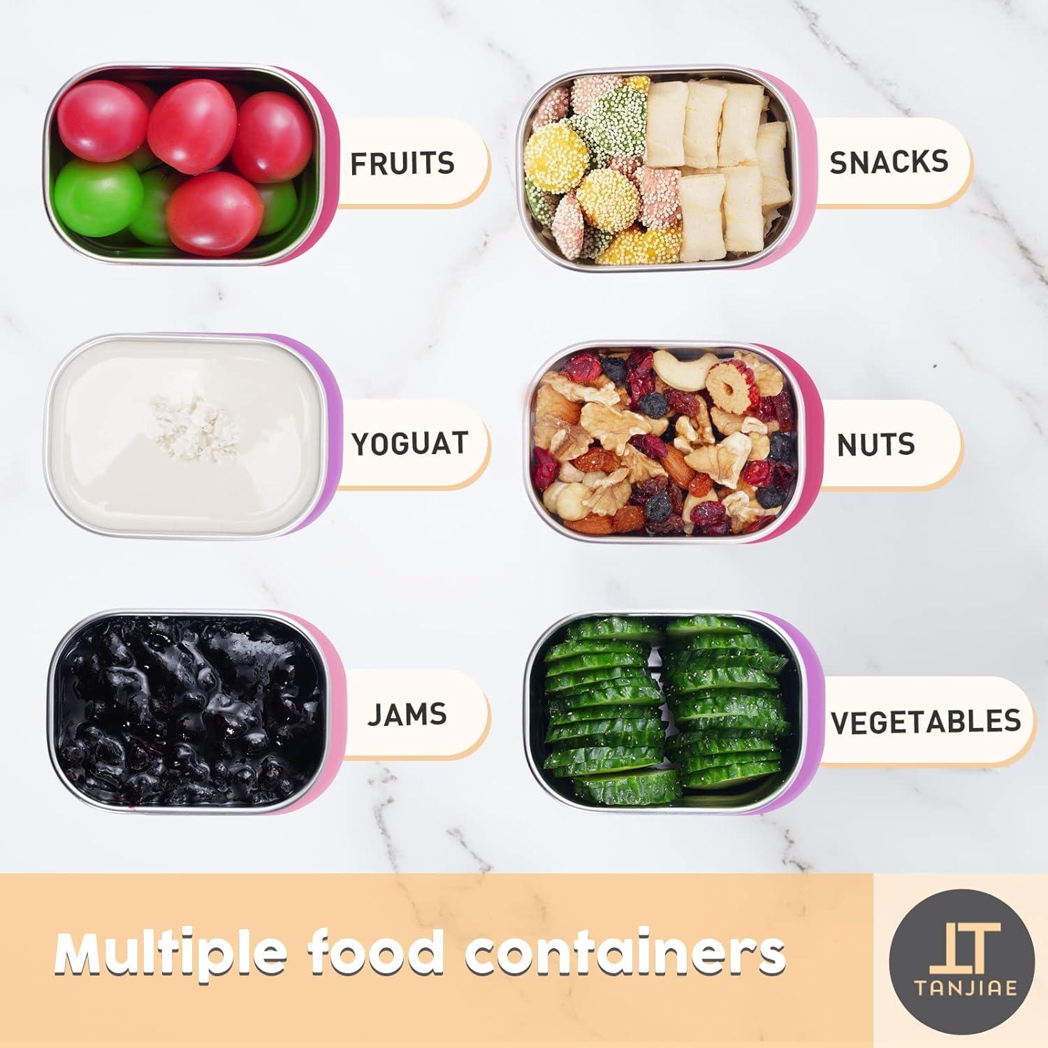 Contenedores de Acero Inoxidable Tanjiae 3 Piezas 227g Niños