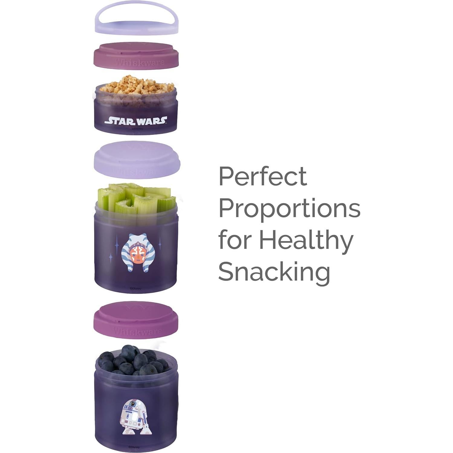 Contenedores Apilables de Snacks Whiskware Star Wars 3 Tazas