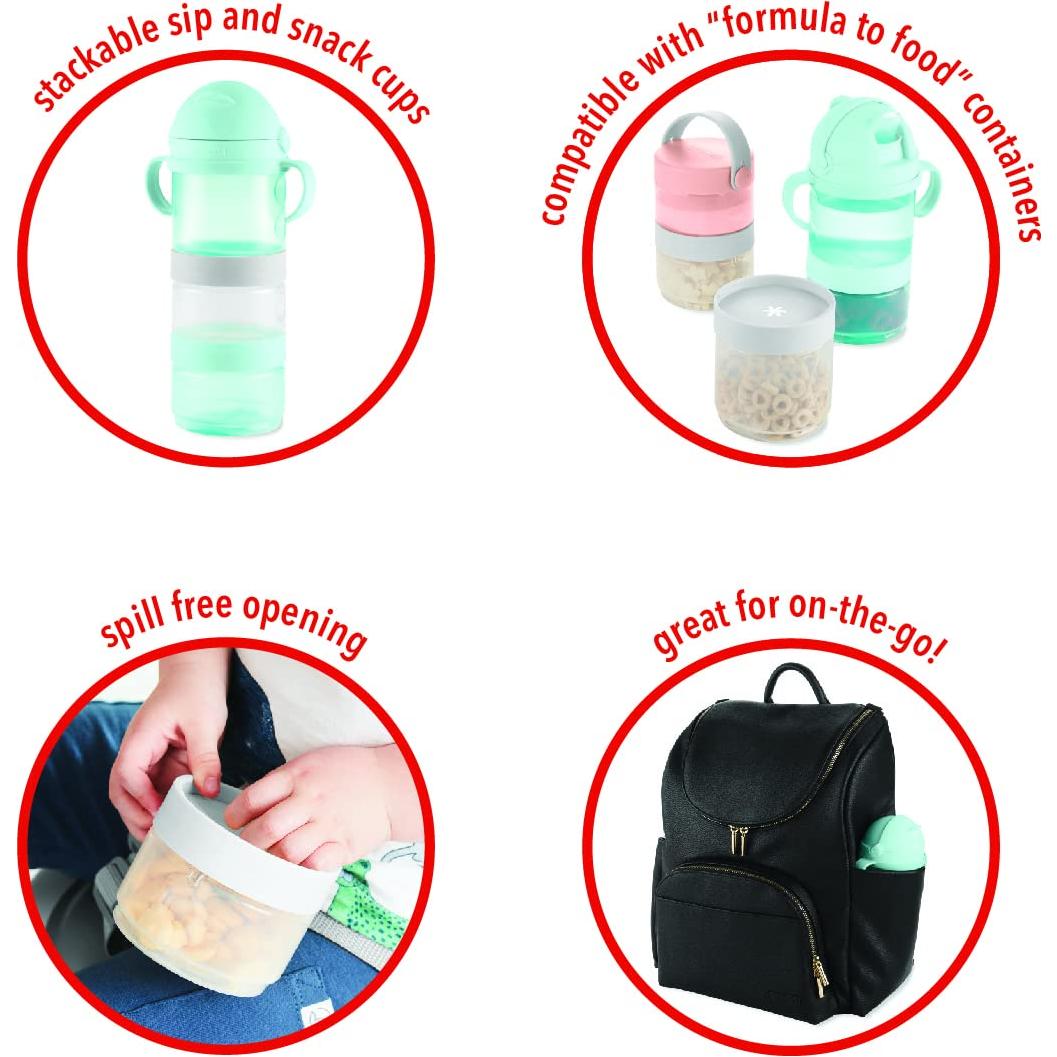 Set de Comida 7 Piezas Skip Hop Sip-to-Snack Teal/Gris