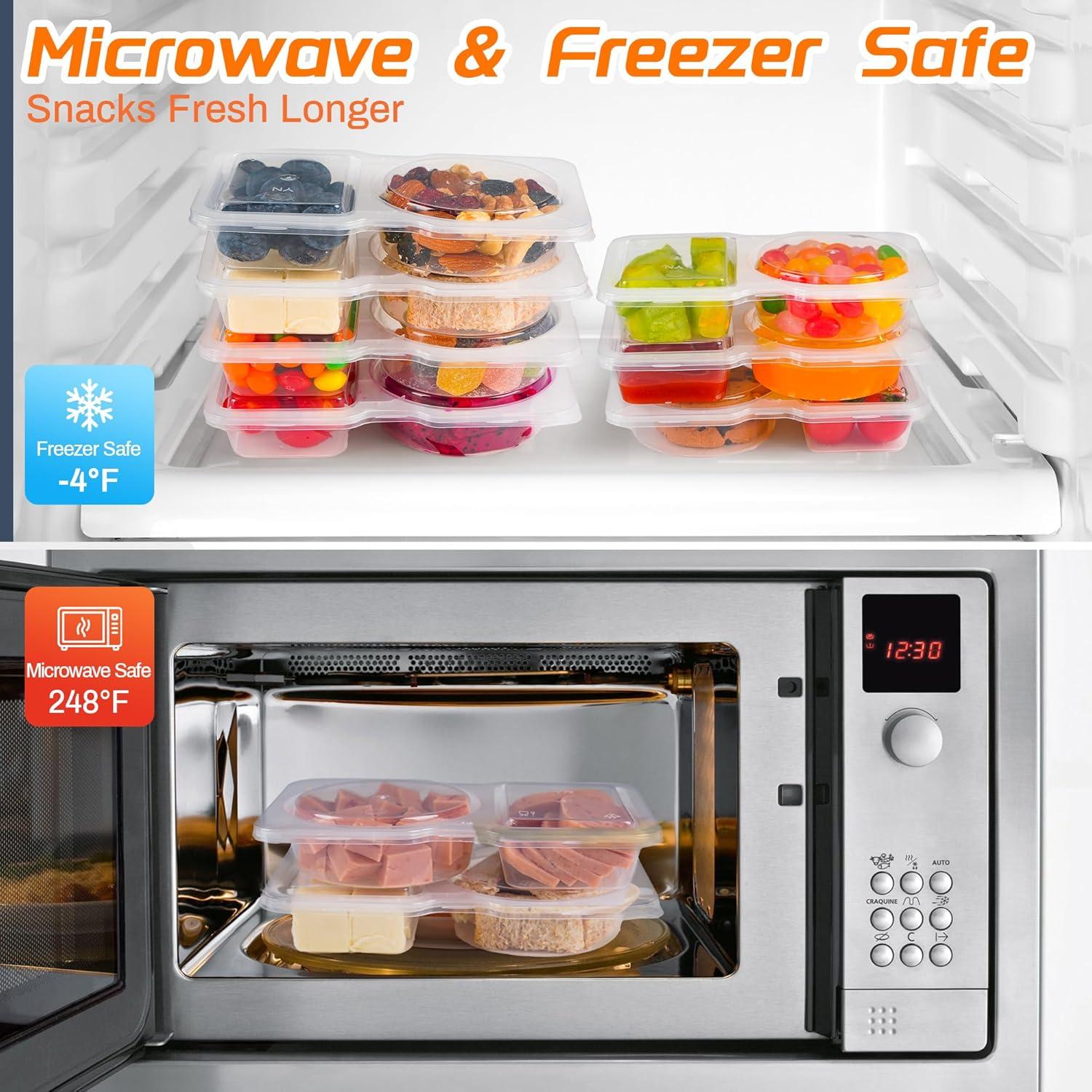 24 Recipientes Reutilizables ALFEVA con Tapas y 10 Tenedores