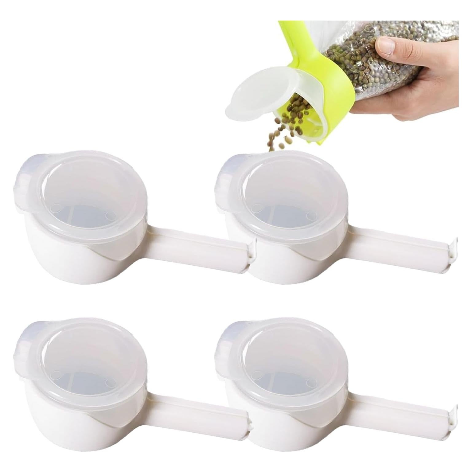 4 Clips de Sellado con Boquilla 365Home para Alimentos - Blanco