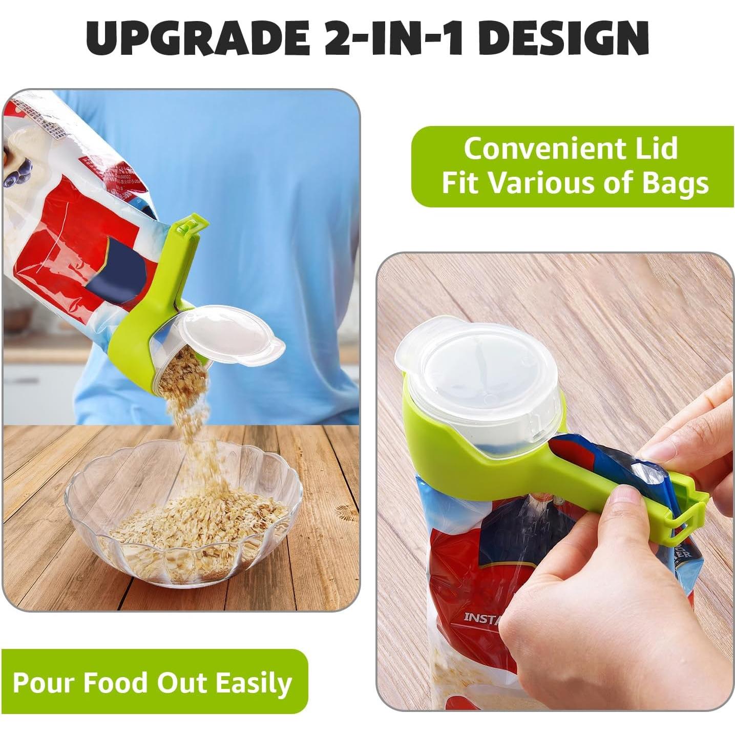 4 Clips de Sellado con Boquilla 365Home para Alimentos - Blanco