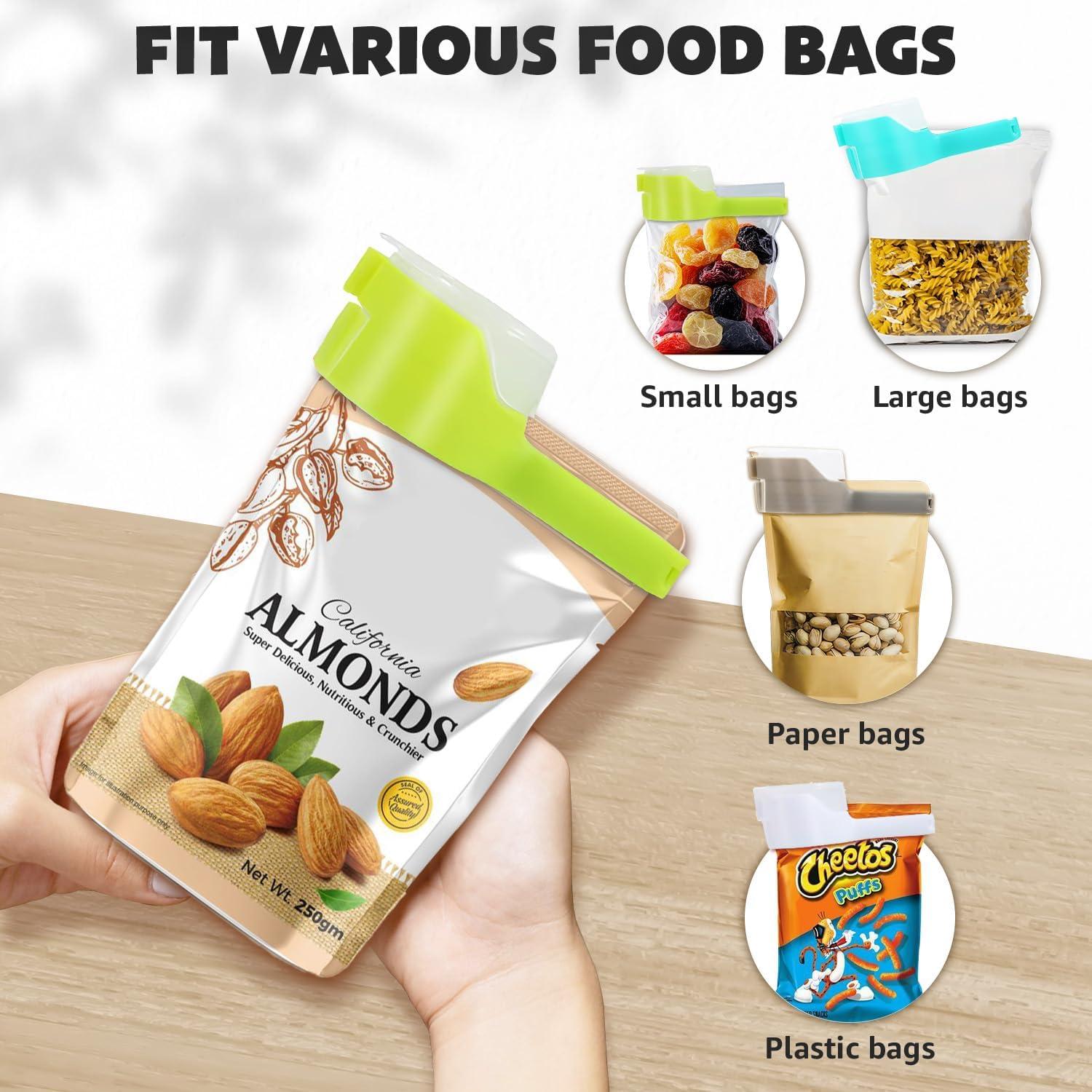 4 Clips de Sellado con Boquilla 365Home para Alimentos - Blanco