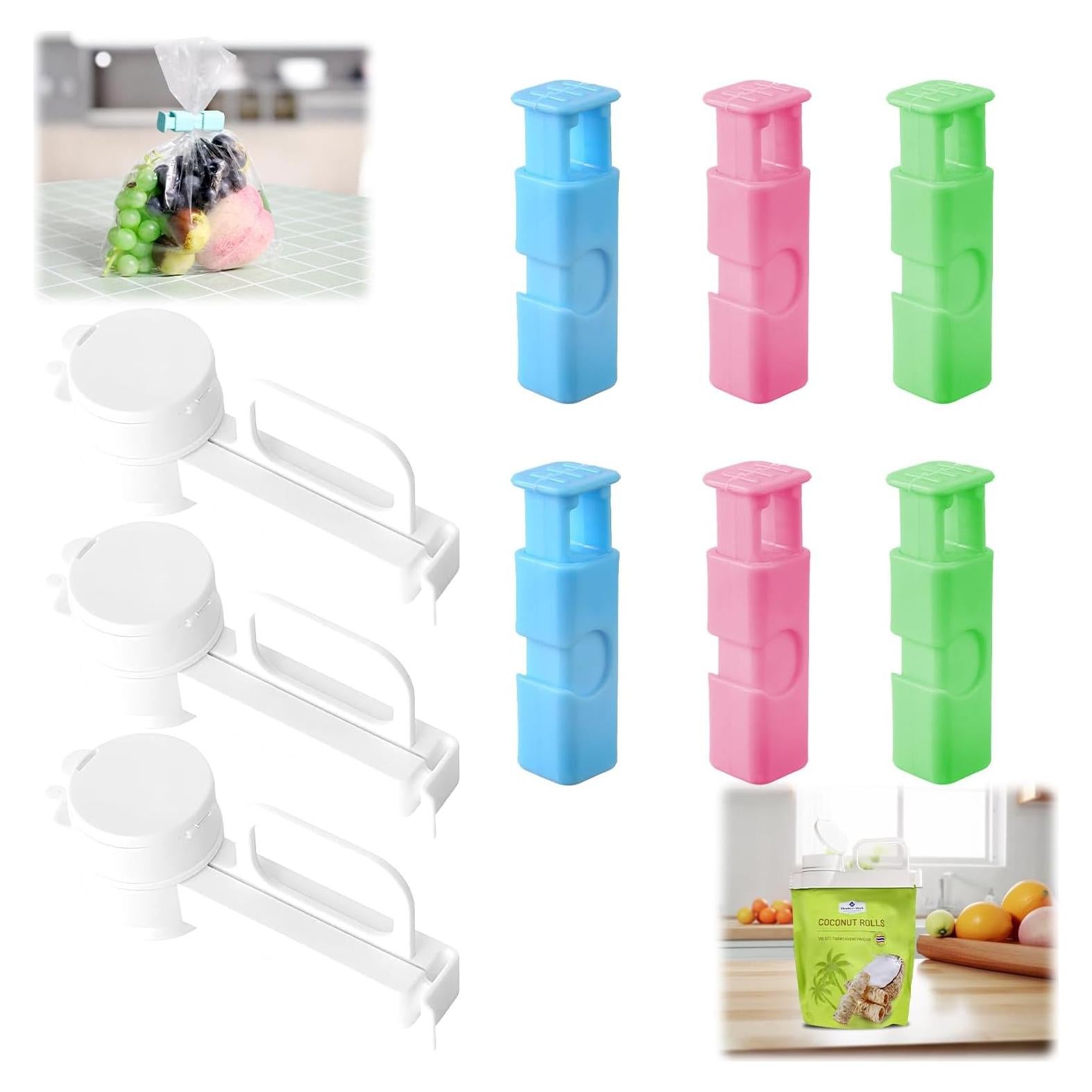 Set de Clips de Sellado de Bolsa de Comida zxbaers - 3 Boquillas y 6 Clips