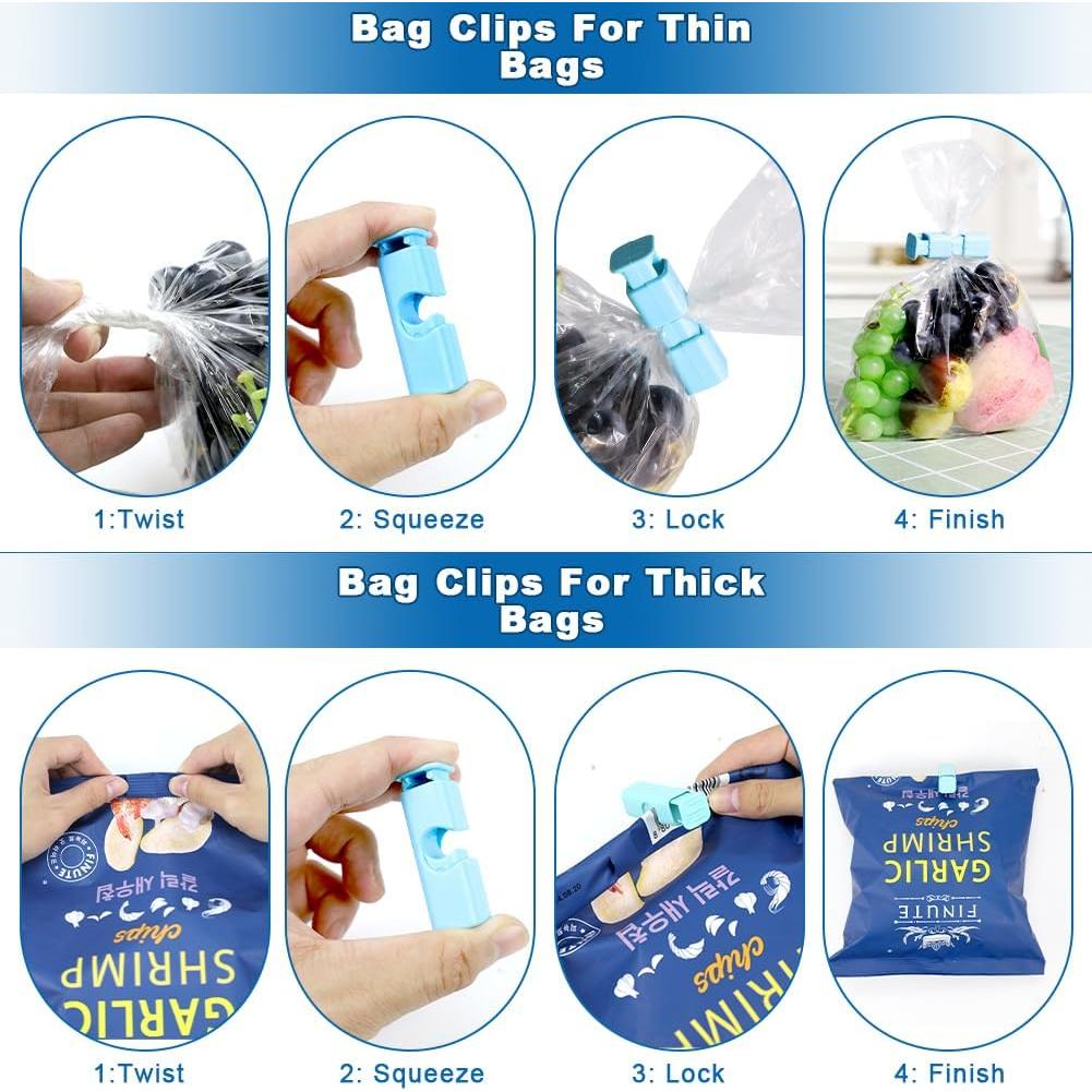 Set de Clips de Sellado de Bolsa de Comida zxbaers - 3 Boquillas y 6 Clips