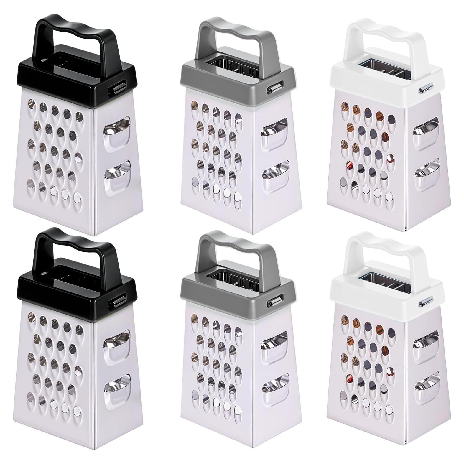 6 Mini Ralladores de Queso Ptwola Acero Inoxidable 6.7x3.7 cm