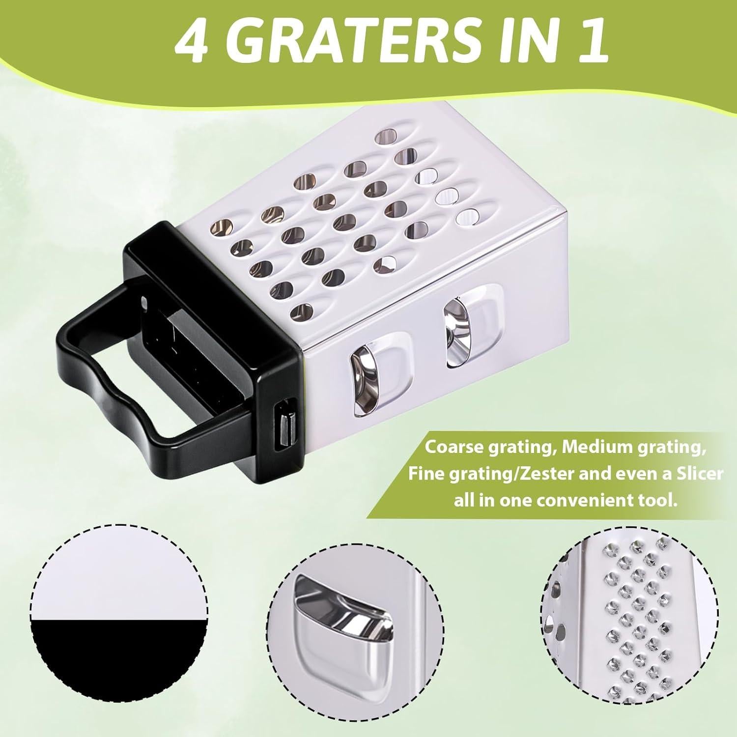 6 Mini Ralladores de Queso Ptwola Acero Inoxidable 6.7x3.7 cm