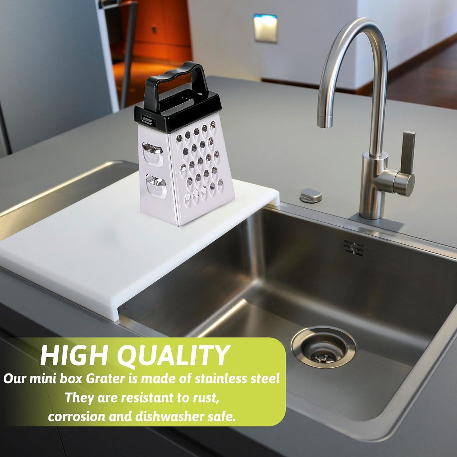 6 Mini Ralladores de Queso Ptwola Acero Inoxidable 6.7x3.7 cm