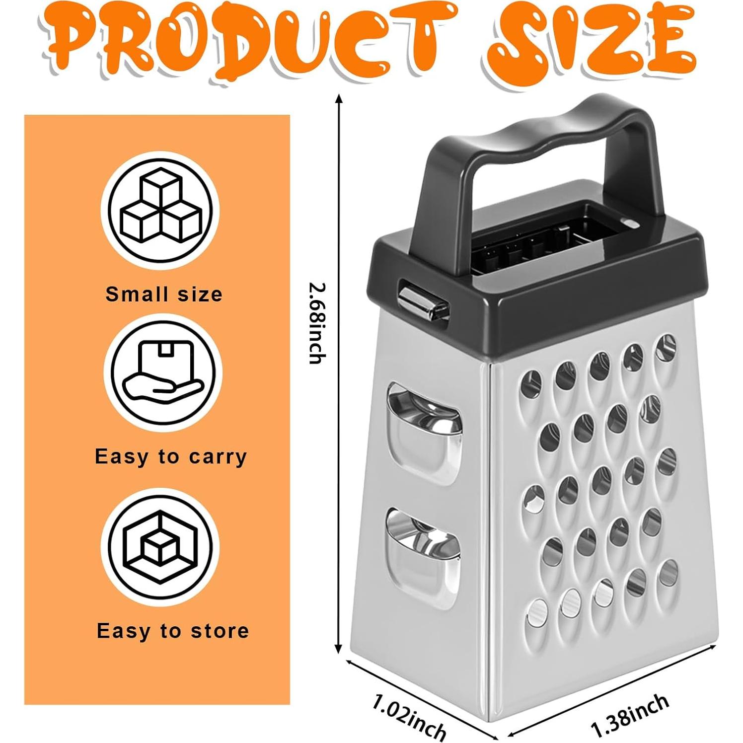 Mini Rallador de Queso ElevateTech 3 Piezas Acero Inoxidable