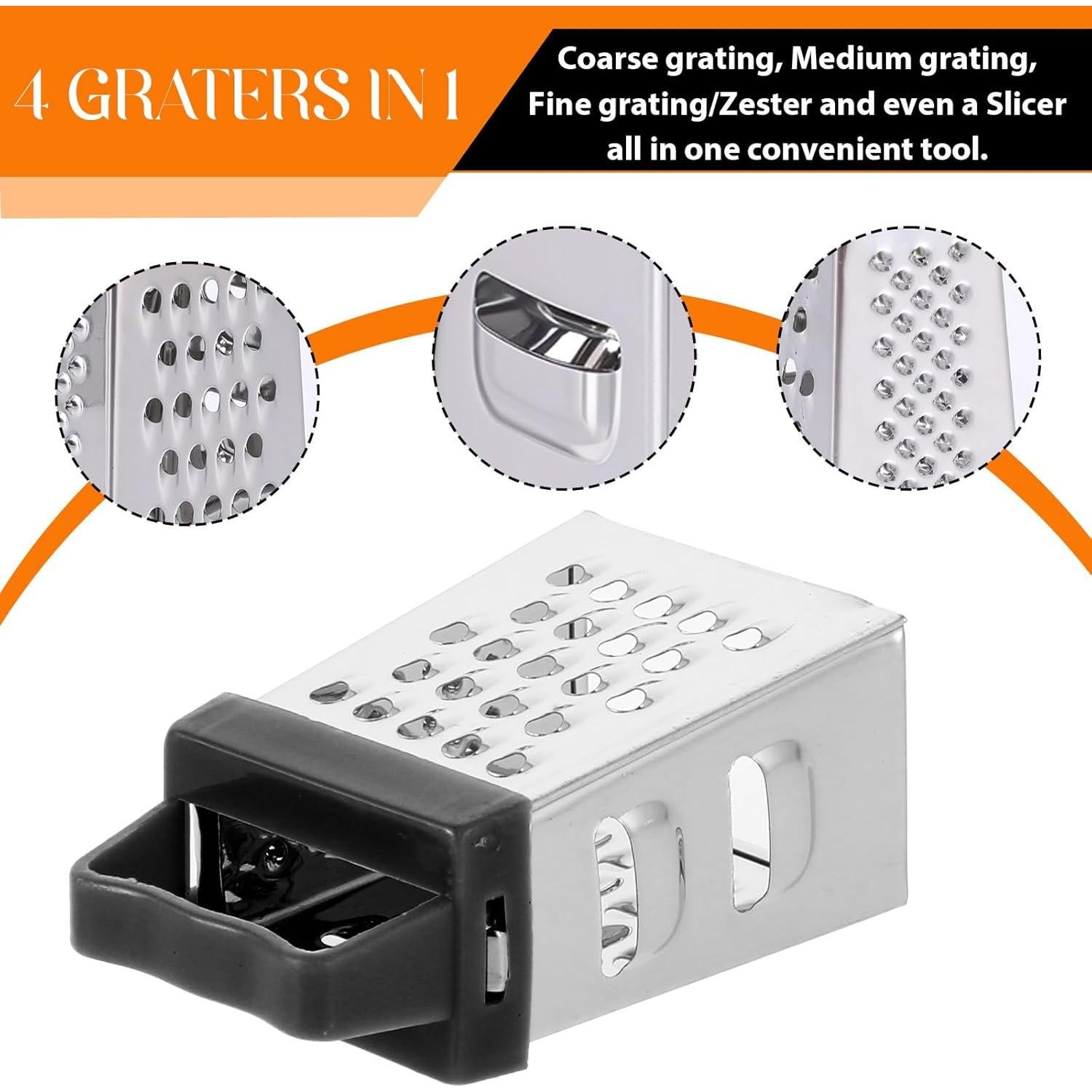 Mini Rallador de Queso ElevateTech 3 Piezas Acero Inoxidable