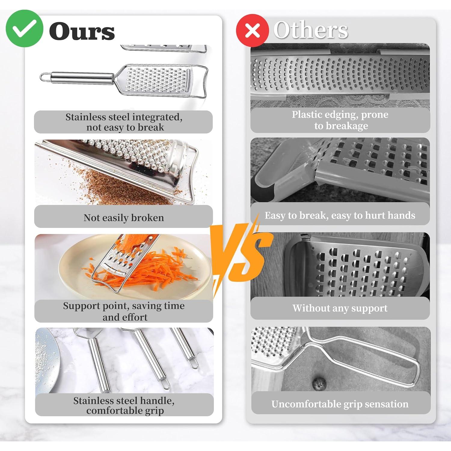 Set de 5 Ralladores de Cocina Tongjude - Acero Inoxidable