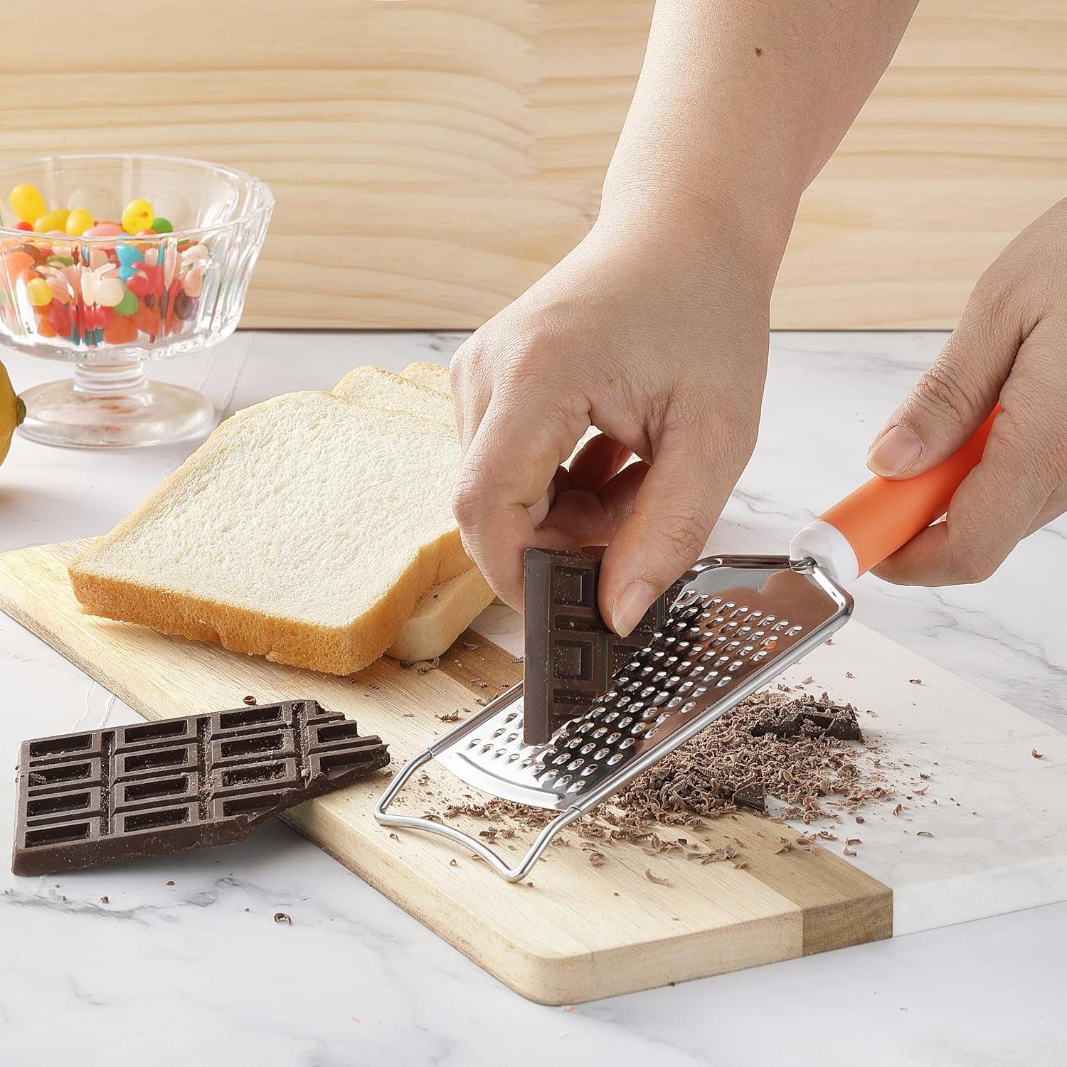 Rallador de Queso VITUER Acero Inoxidable Mango Naranja 24.89 cm