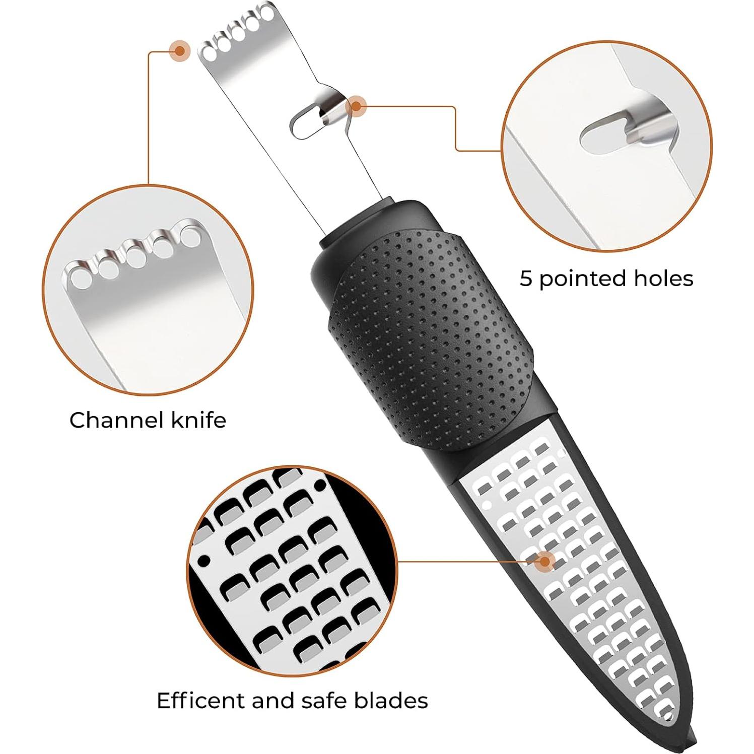 Rallador de Cítricos 4 en 1 Pisol - Acero Inoxidable, Apto Lavavajillas