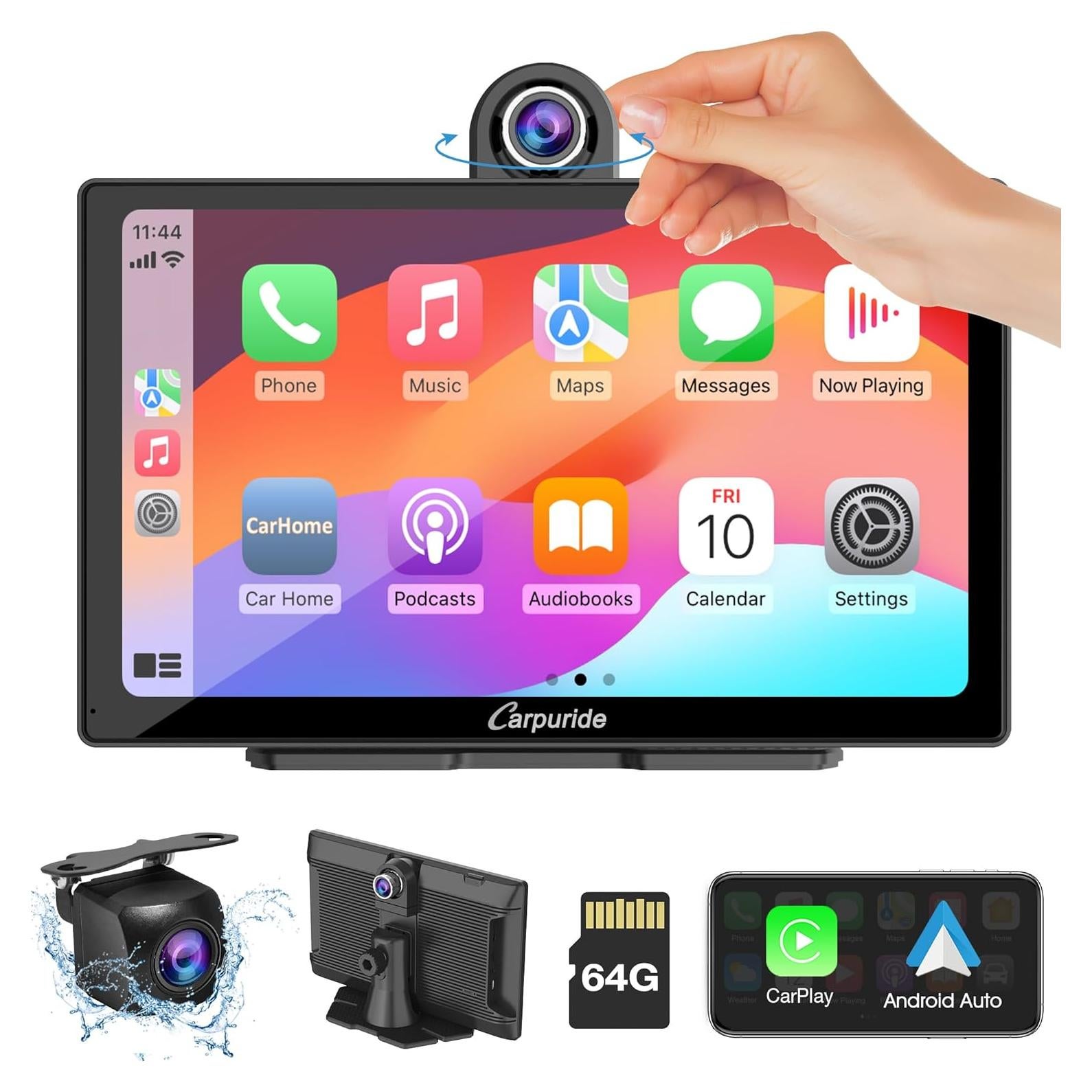 Carpuride W905 Pantalla Táctil 9" para Coche con Carplay