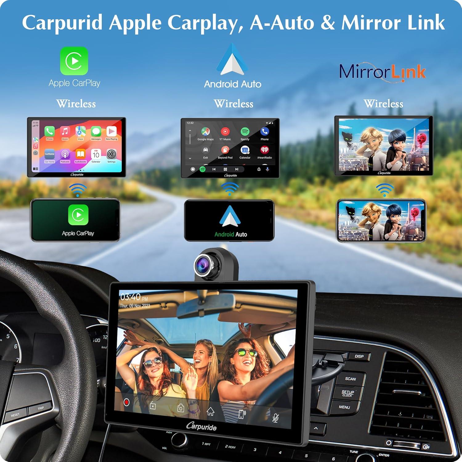Carpuride W905 Pantalla Táctil 9" para Coche con Carplay