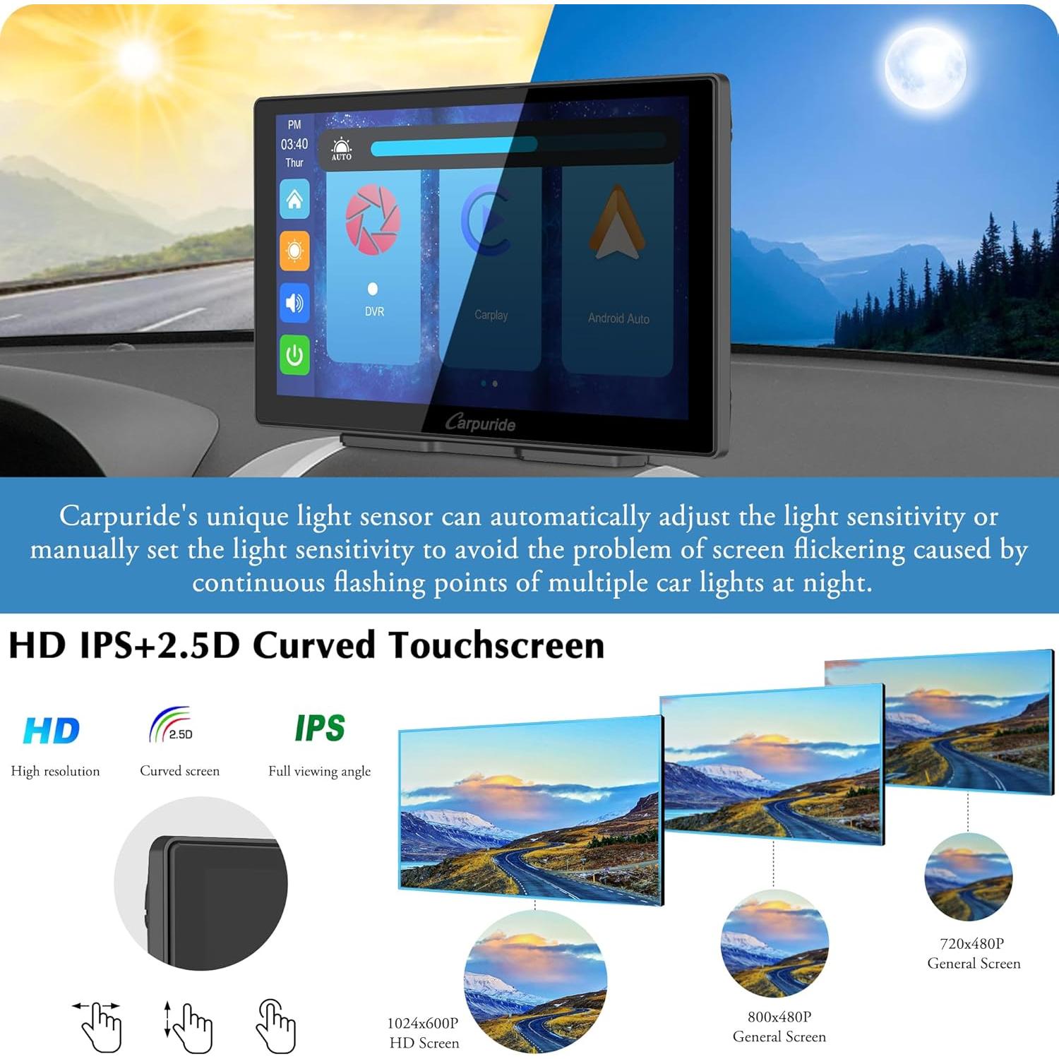 Carpuride W905 Pantalla Táctil 9" para Coche con Carplay