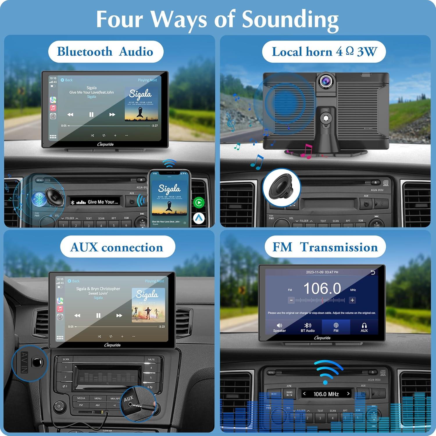 Carpuride W905 Pantalla Táctil 9" para Coche con Carplay