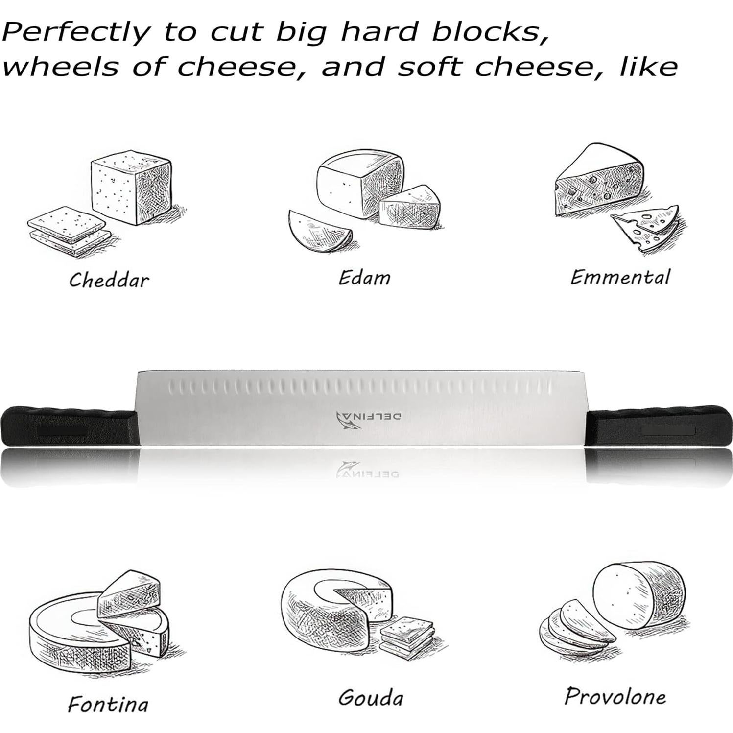 Cuchillo de Queso DELFINA 38 cm Doble Mango Antideslizante