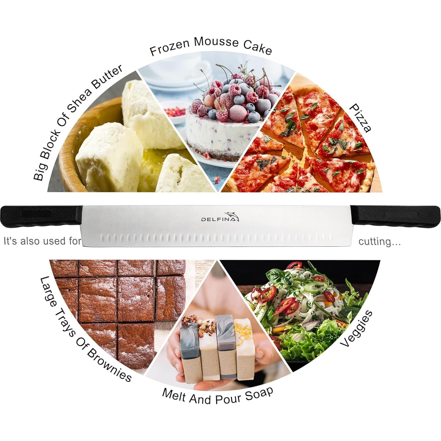 Cuchillo de Queso DELFINA 38 cm Doble Mango Antideslizante