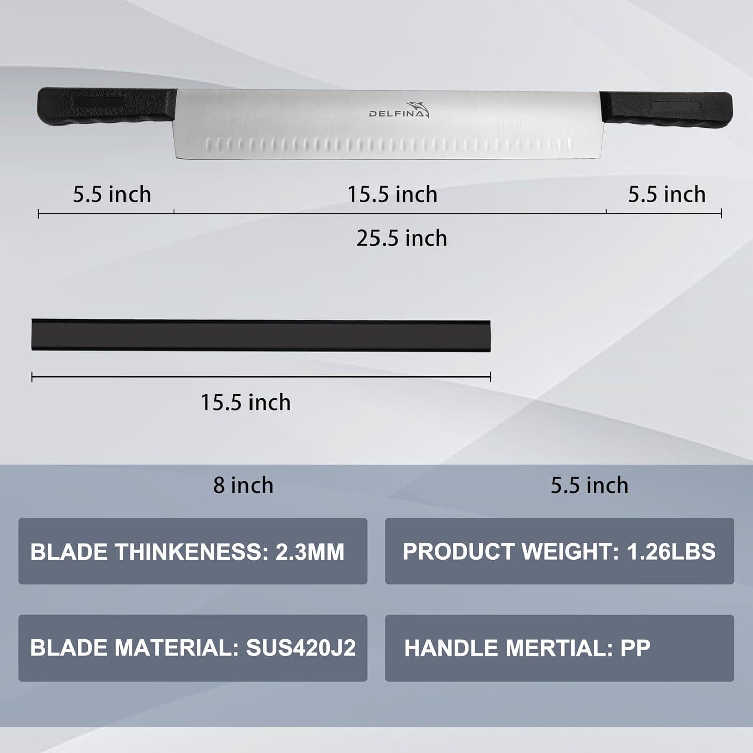 Cuchillo de Queso DELFINA 38 cm Doble Mango Antideslizante