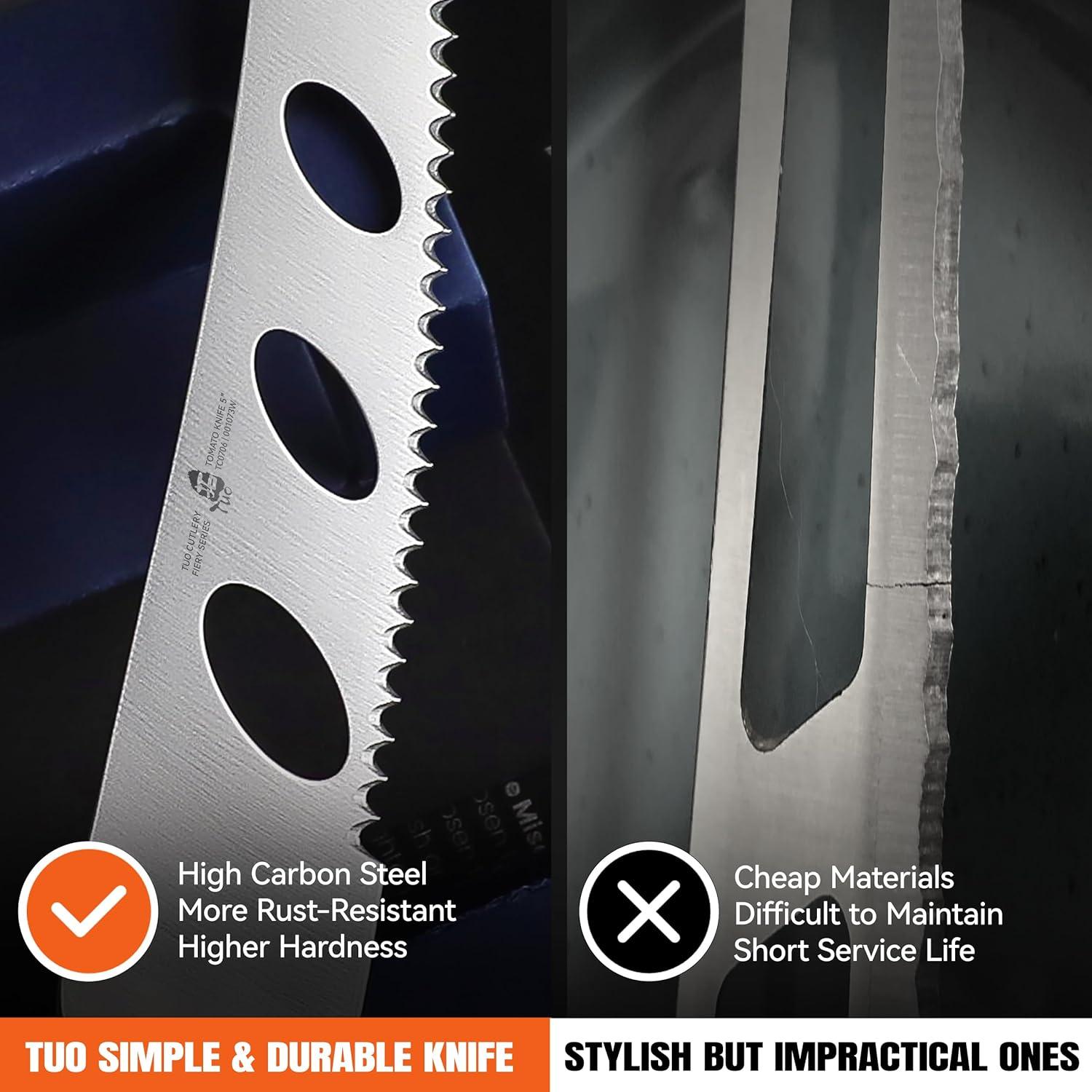 Cuchillo de Queso TUO 13.97 cm Acero Alemán Mango Pakkawood