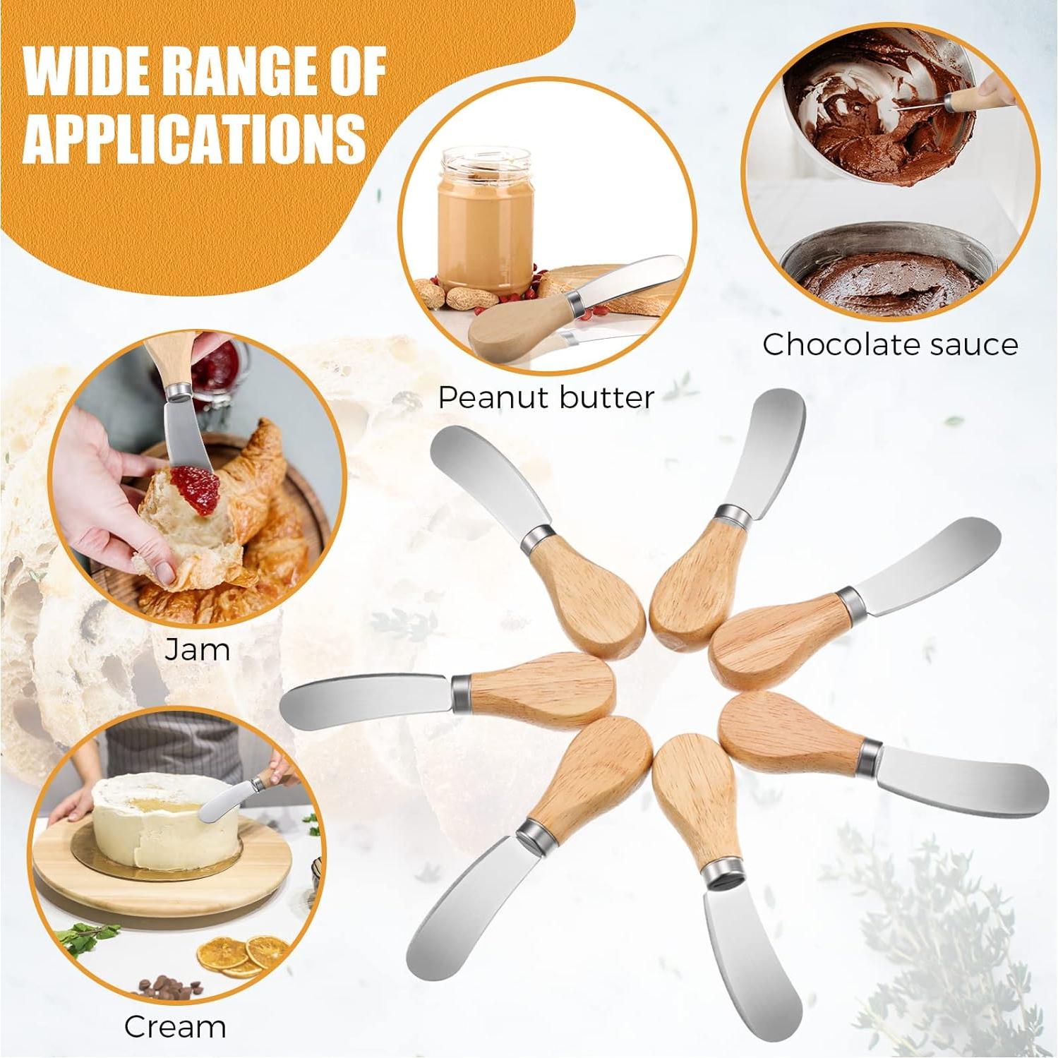 24 Espátulas de Acero Inoxidable Lanties para Queso y Mantequilla