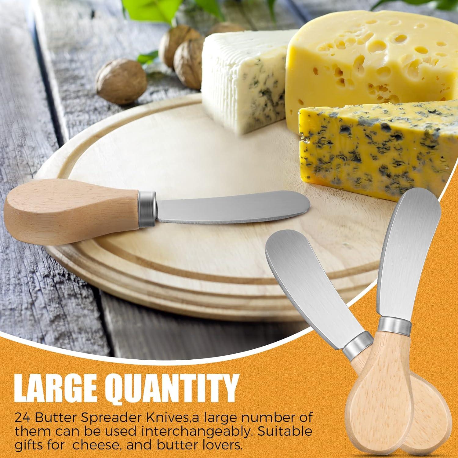 24 Espátulas de Acero Inoxidable Lanties para Queso y Mantequilla