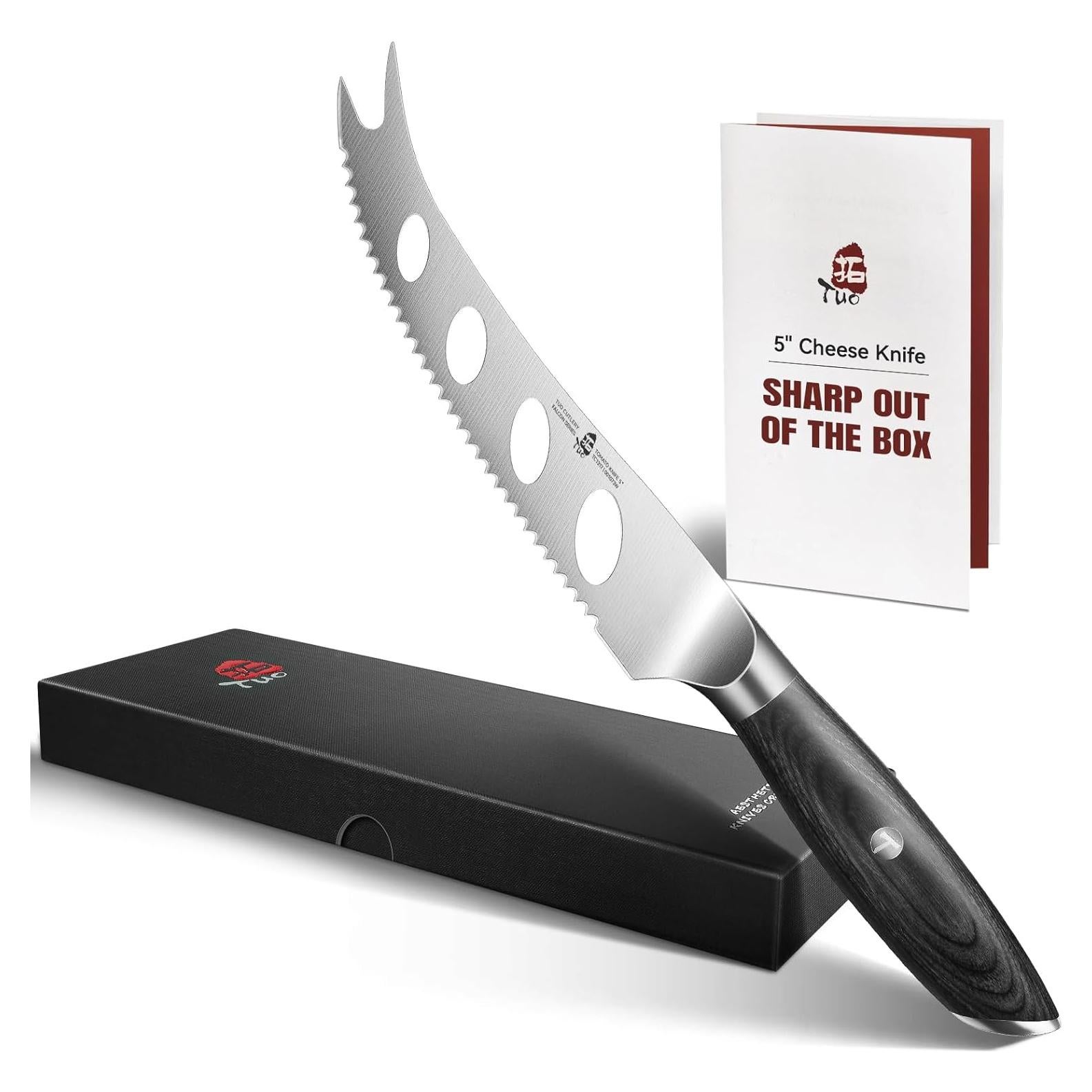 Cuchillo de Queso TUO 12.7 cm con Tenedor y Hoja Antiadherente