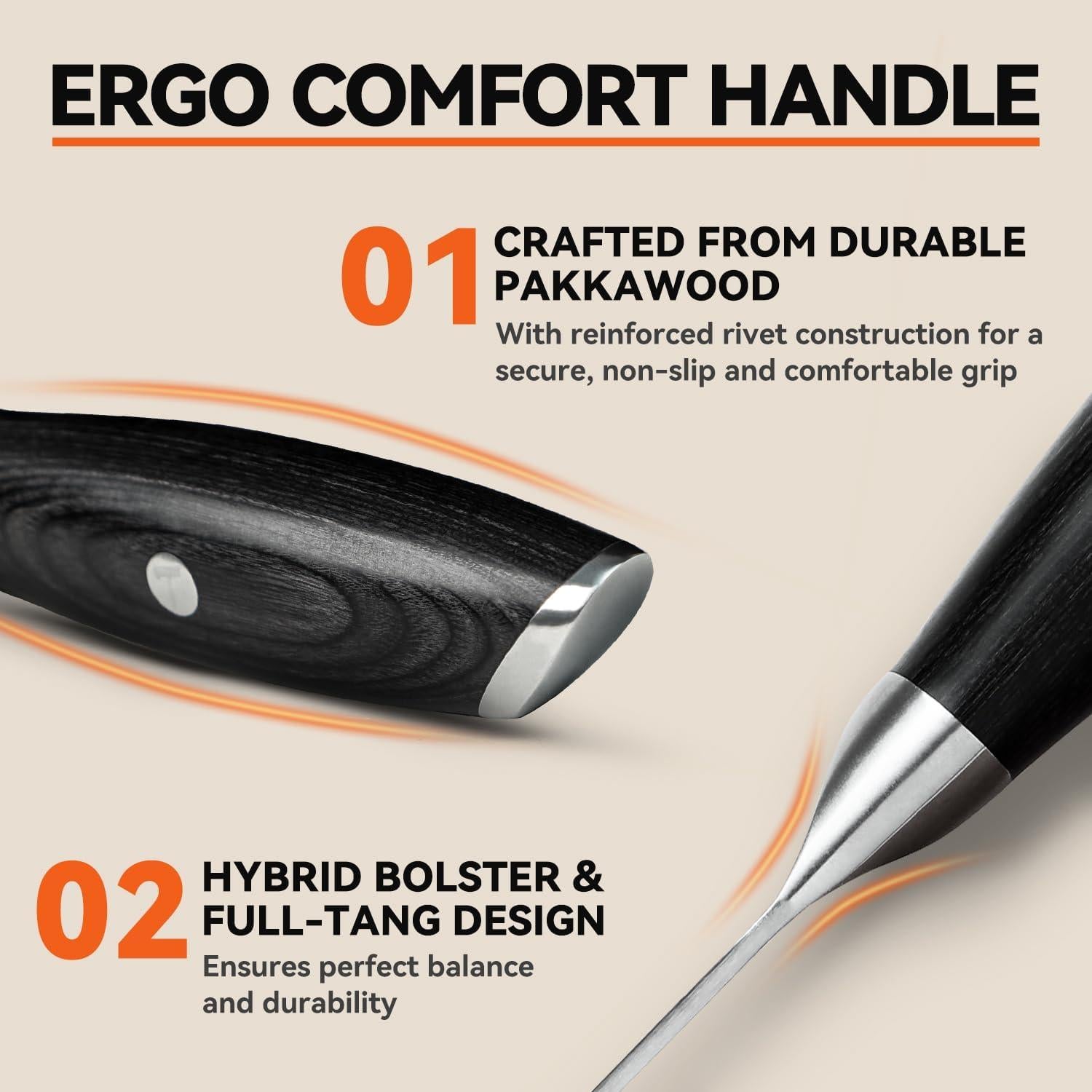 Cuchillo de Queso TUO 12.7 cm con Tenedor y Hoja Antiadherente